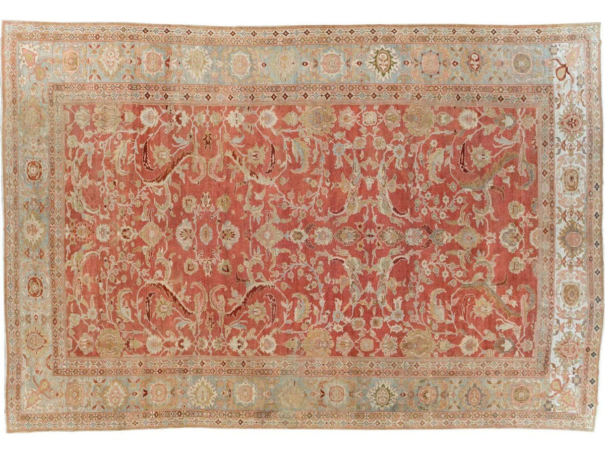 Antique Persian Sultanabad Wool Rug 14 X 21