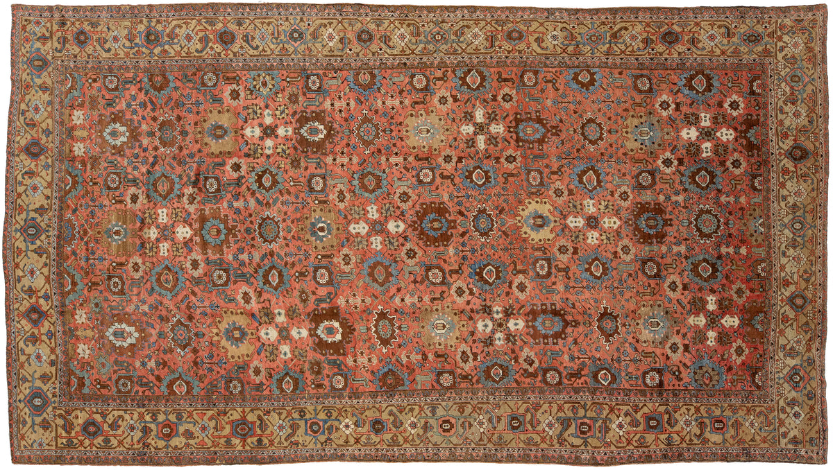 Antique Heriz Wool Rug 11 X 20