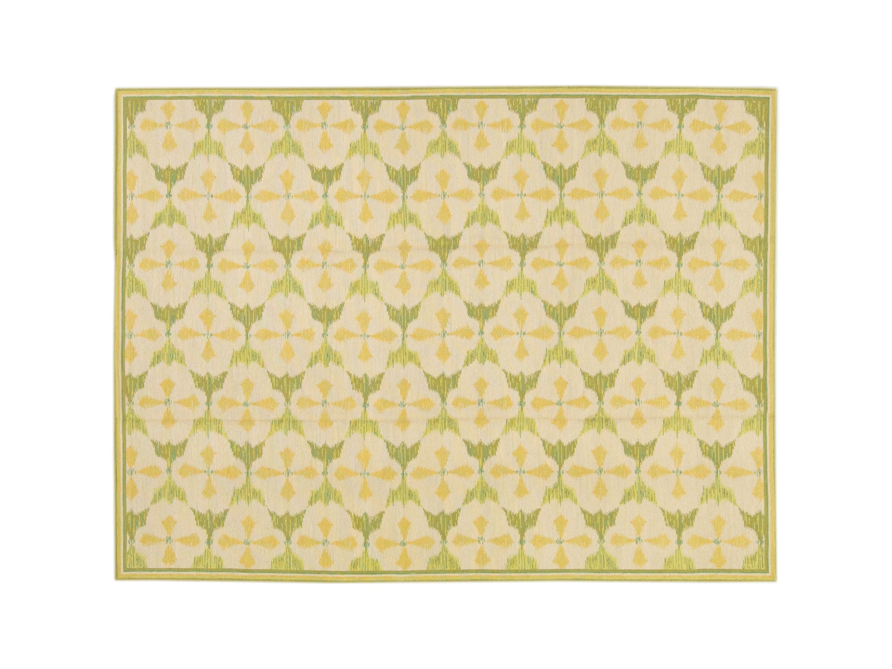 Vintage Portuguese Needlepoint Wool Rug 9 x 12