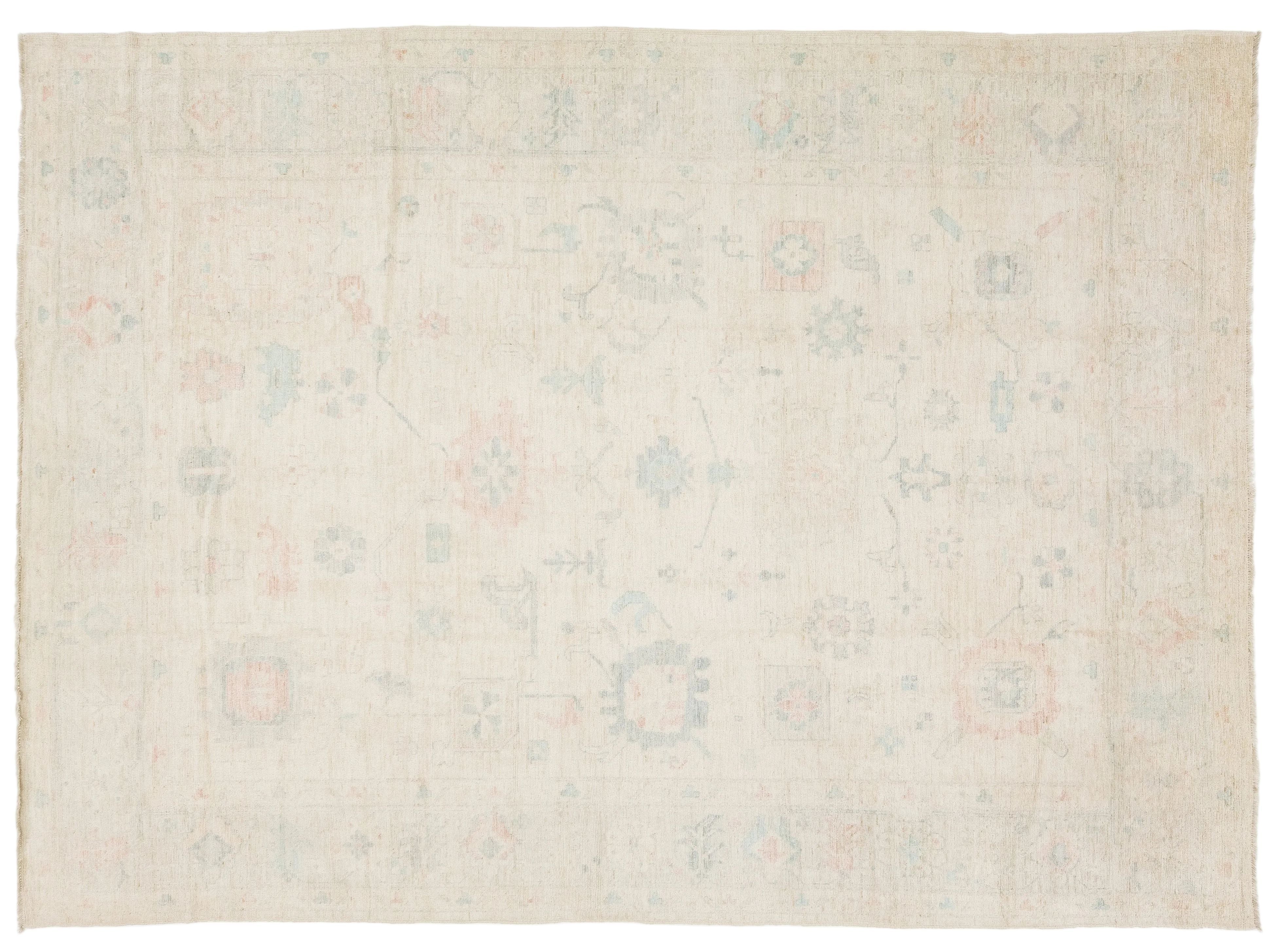 Modern Oushak Wool Rug 10 X 13