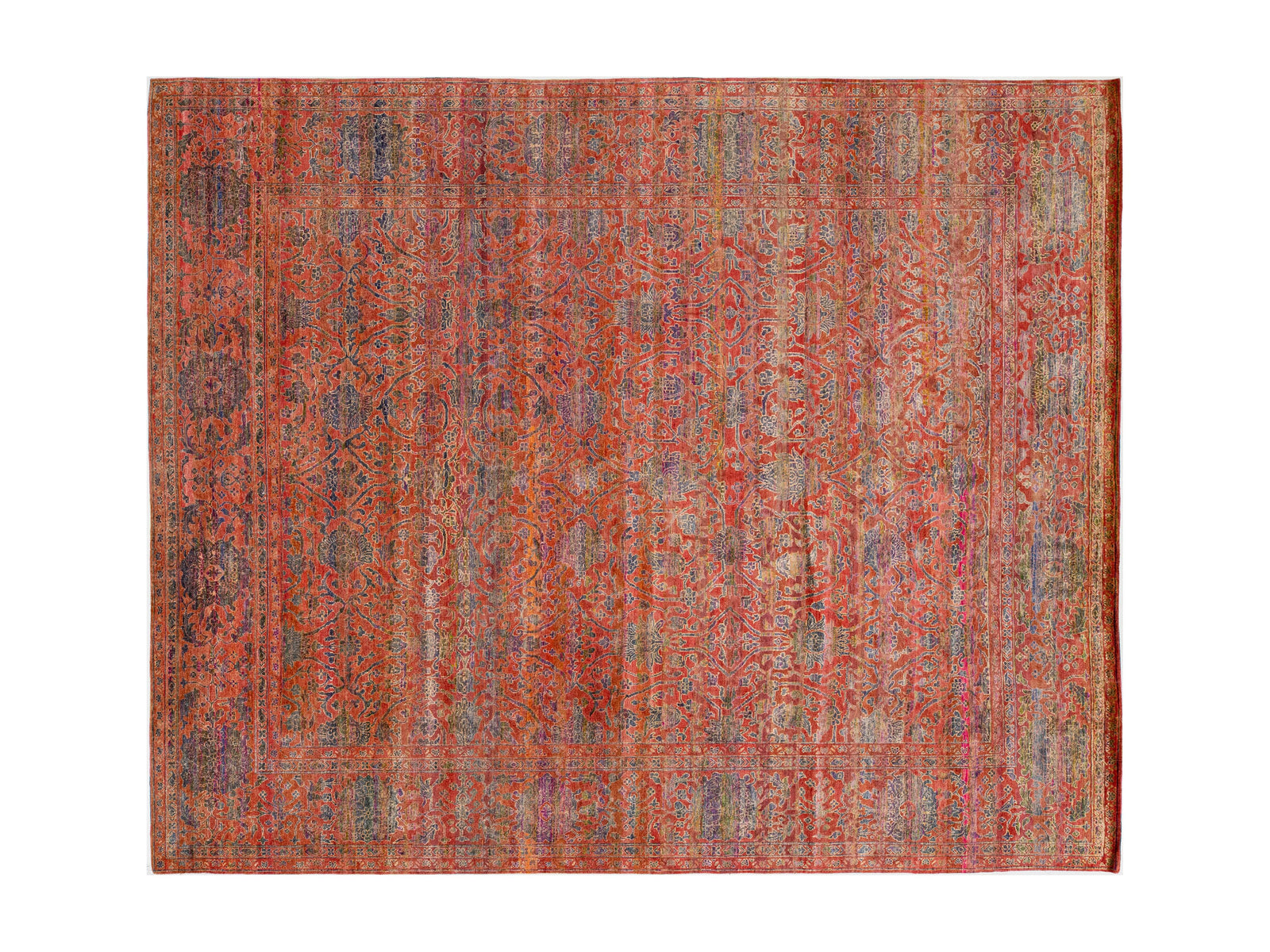 Modern Transitional Wool and Silk Rug 12 X 15