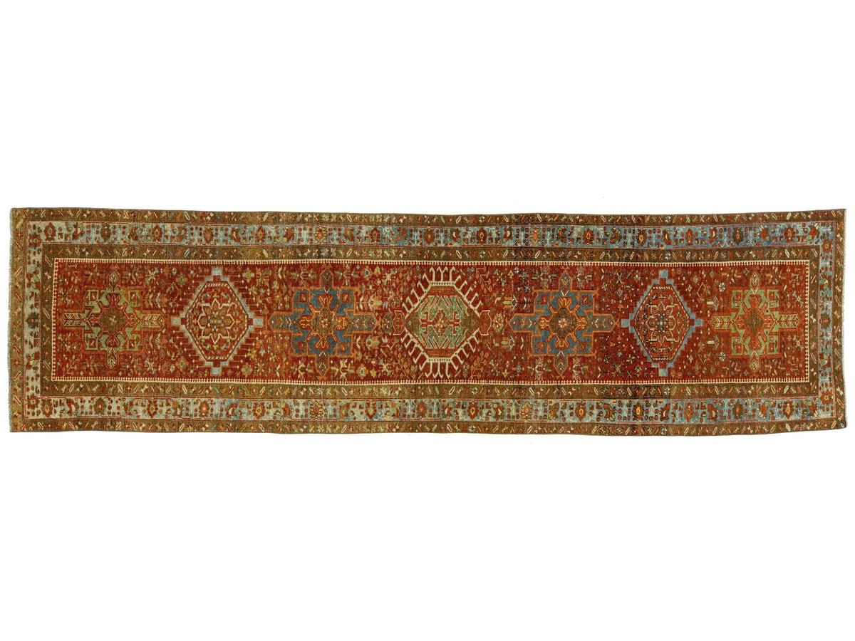 Antique Heriz Wool Runner 3 X 11