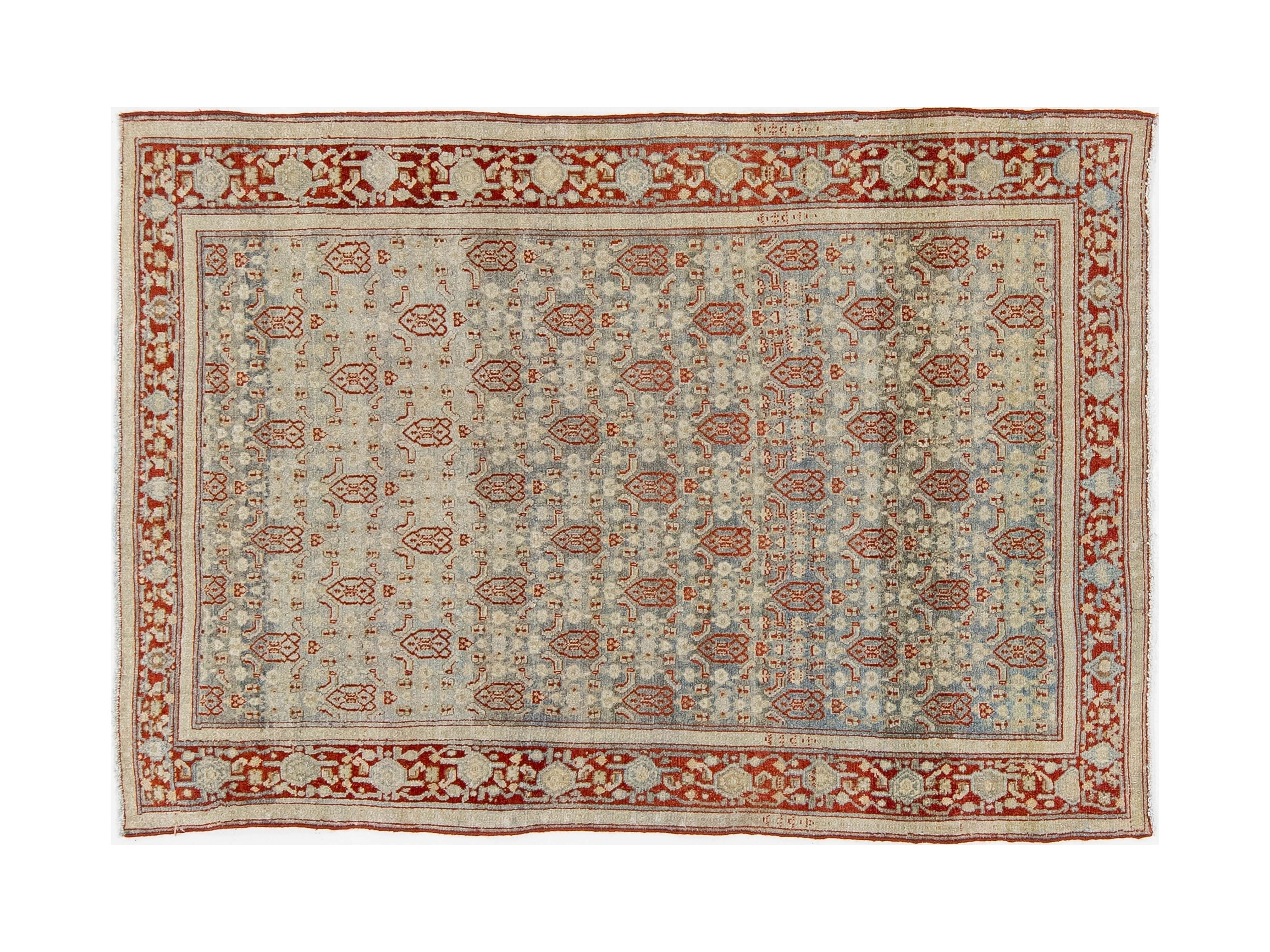 Antique Agra Wool Rug 4 X 5