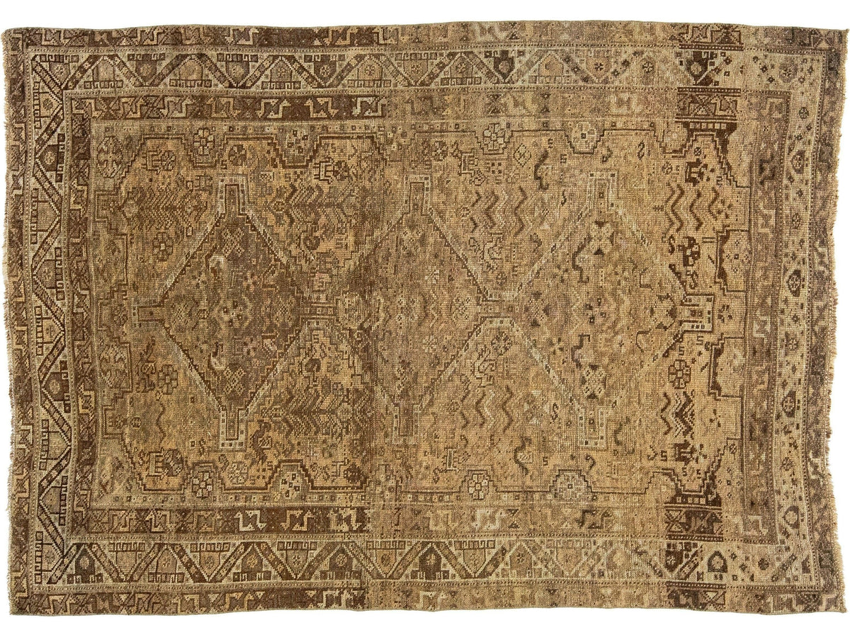 Antique Shiraz Wool Rug 5 X 7
