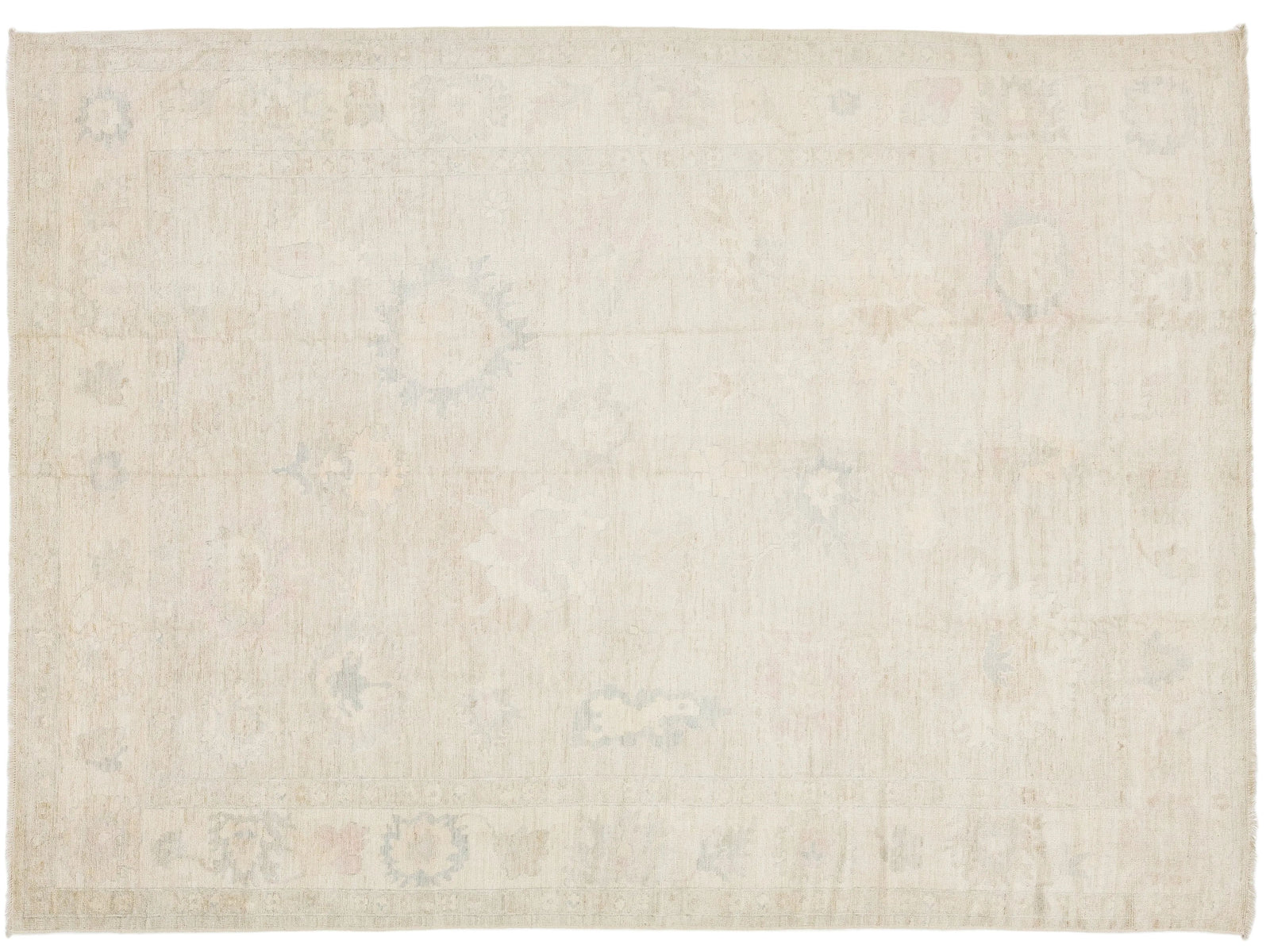 Modern Oushak Wool Rug 10 X 14
