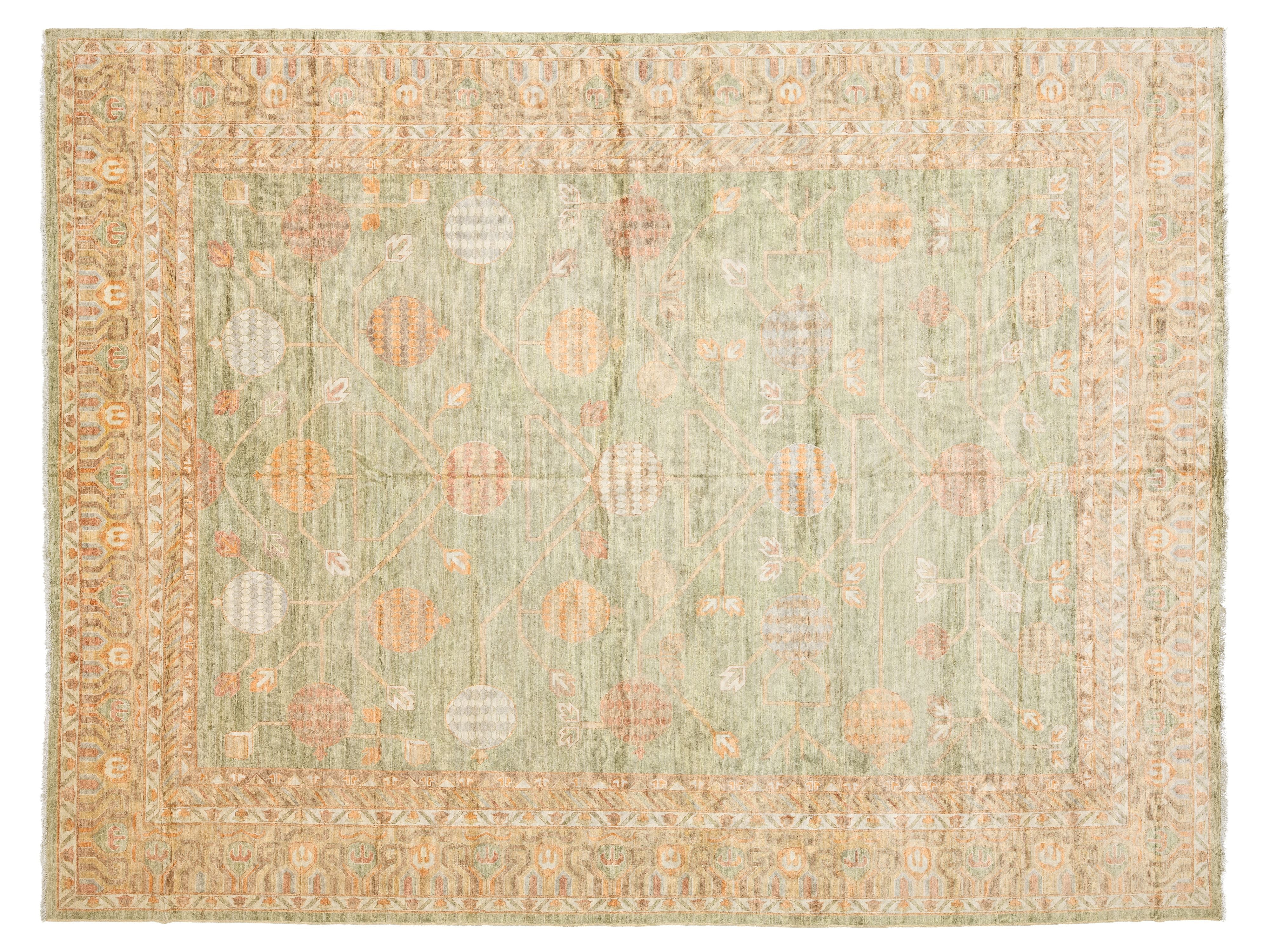 Modern Khotan Wool Rug 12 X 15
