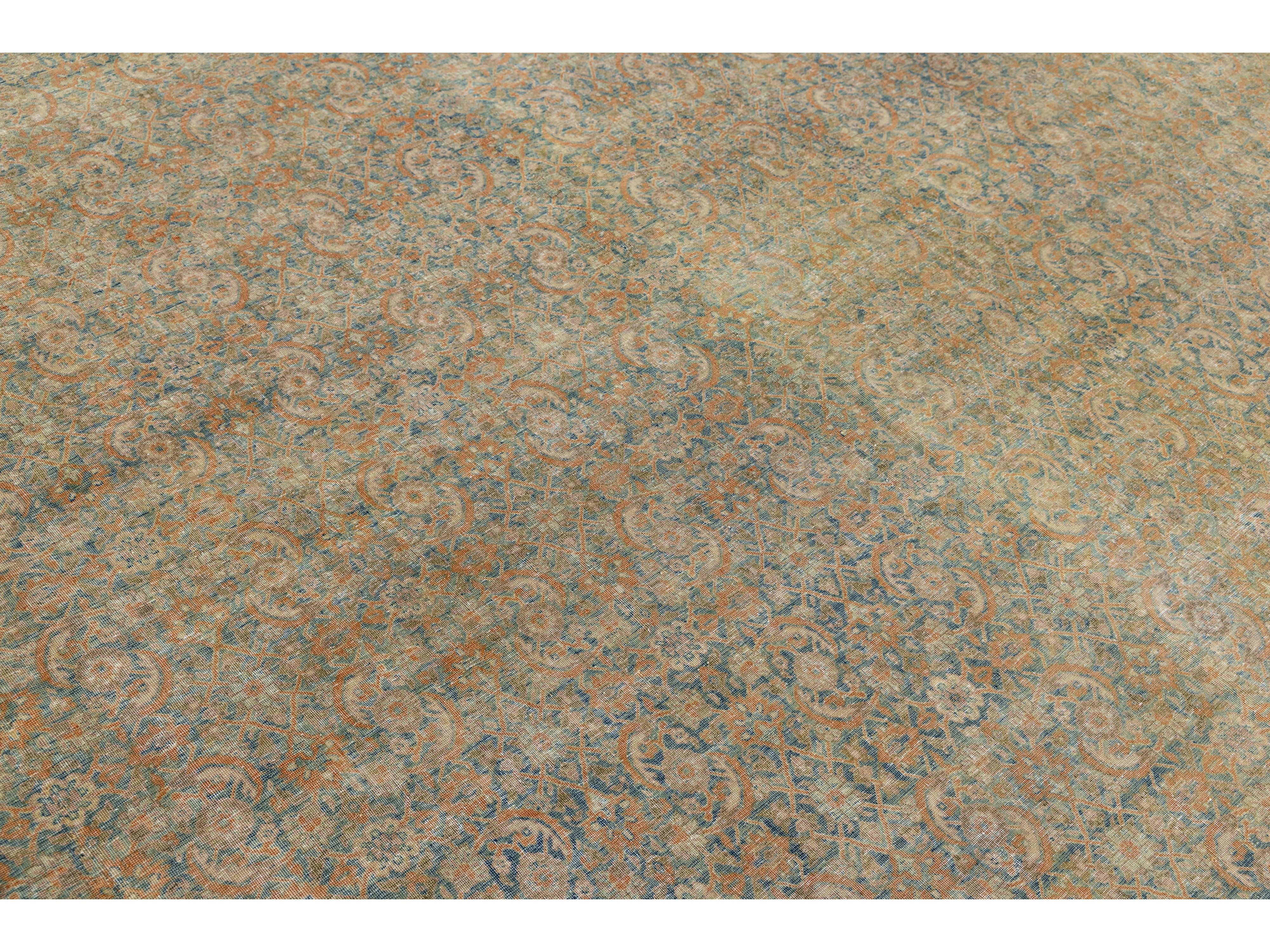 Antique Tabriz Wool Rug 11 X 16