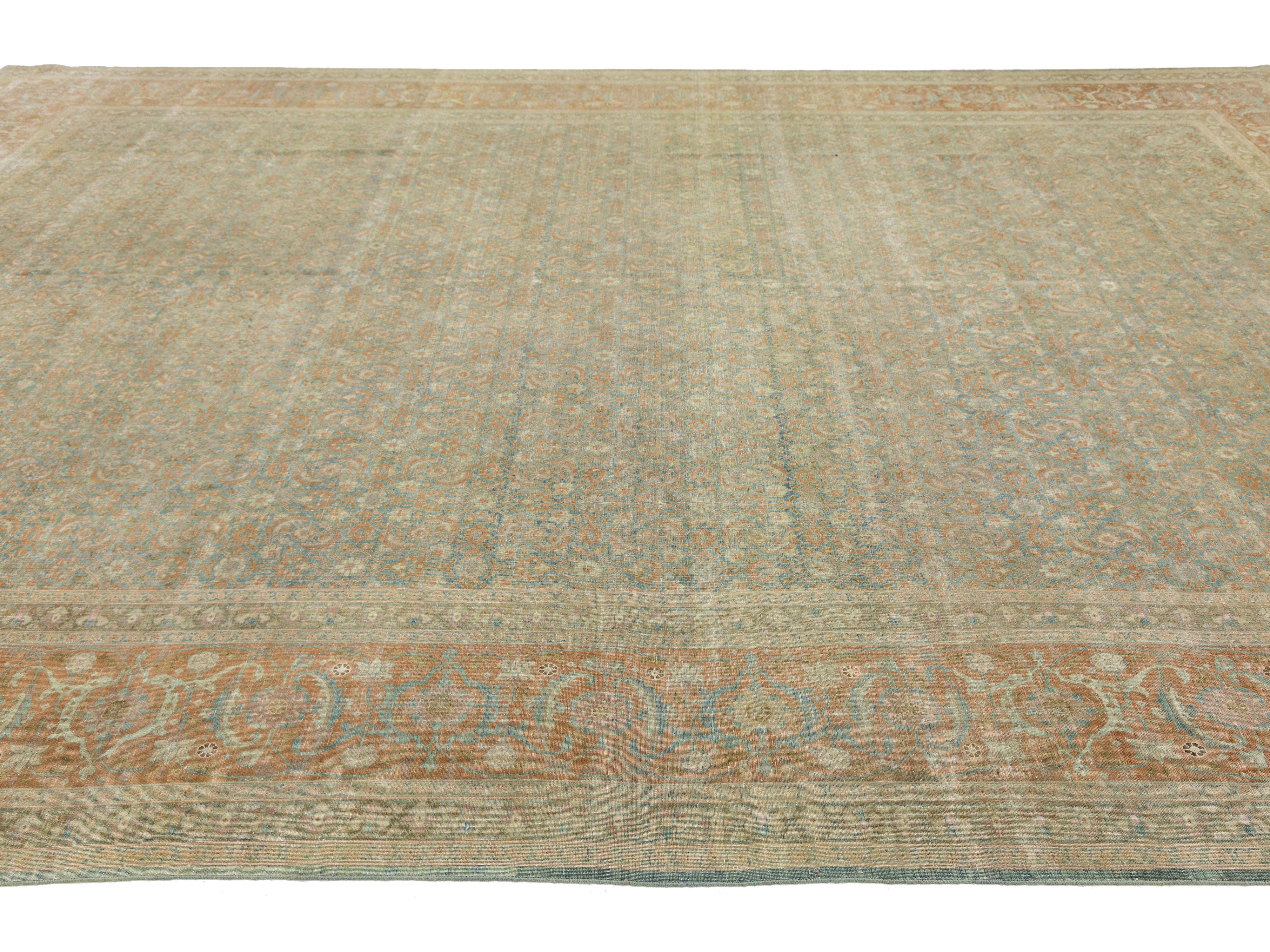Antique Tabriz Wool Rug 11 X 16