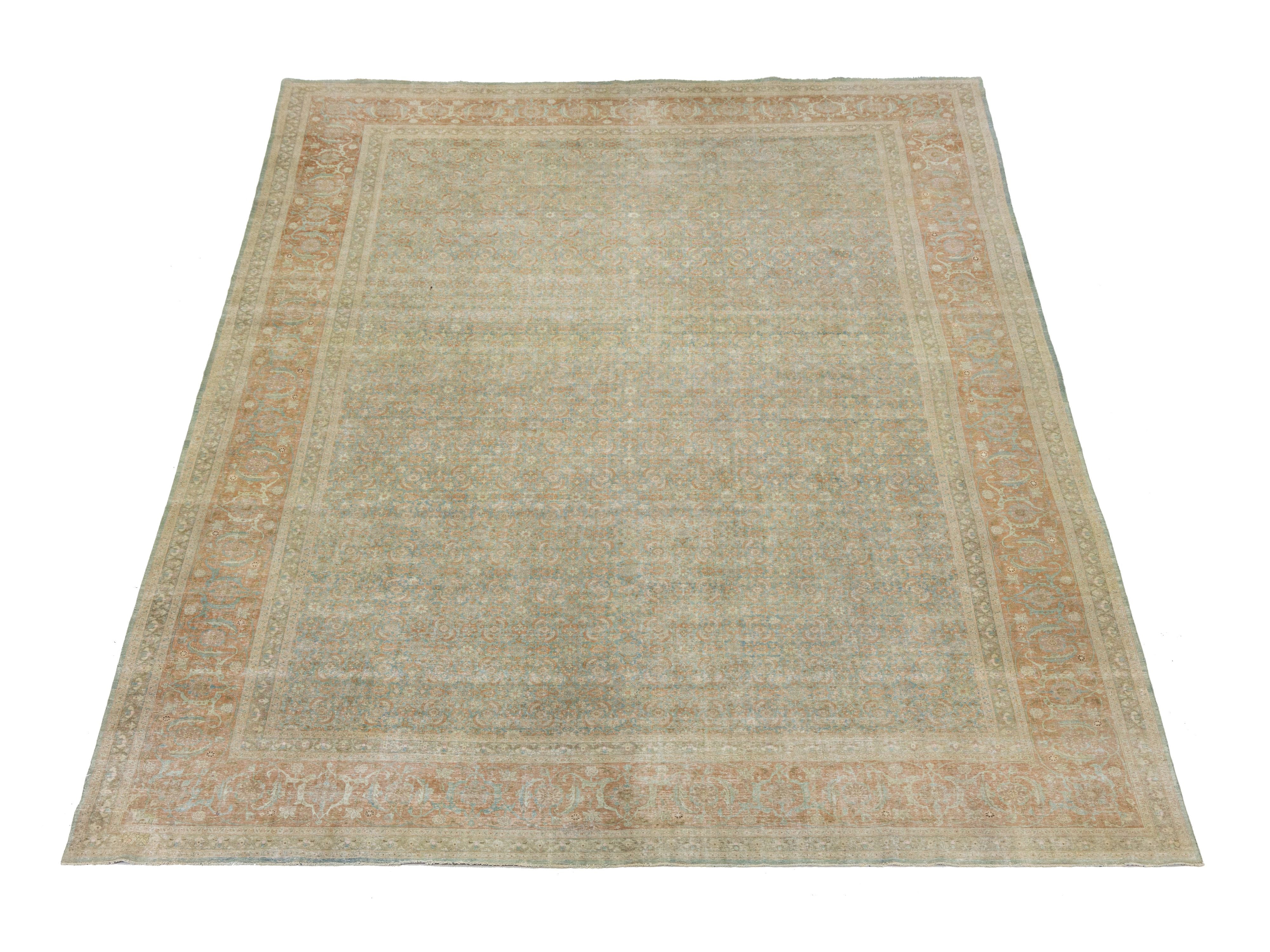 Antique Tabriz Wool Rug 11 X 16