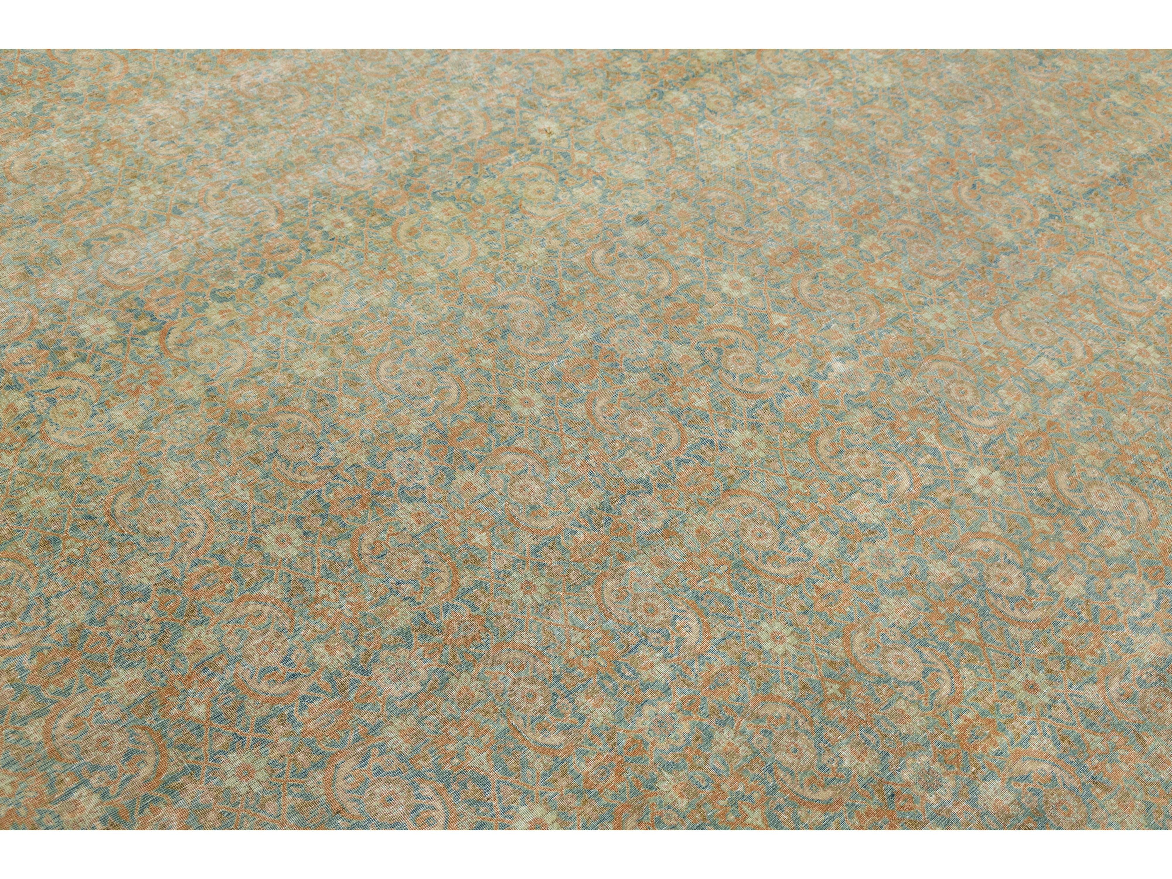 Antique Tabriz Wool Rug 11 X 16