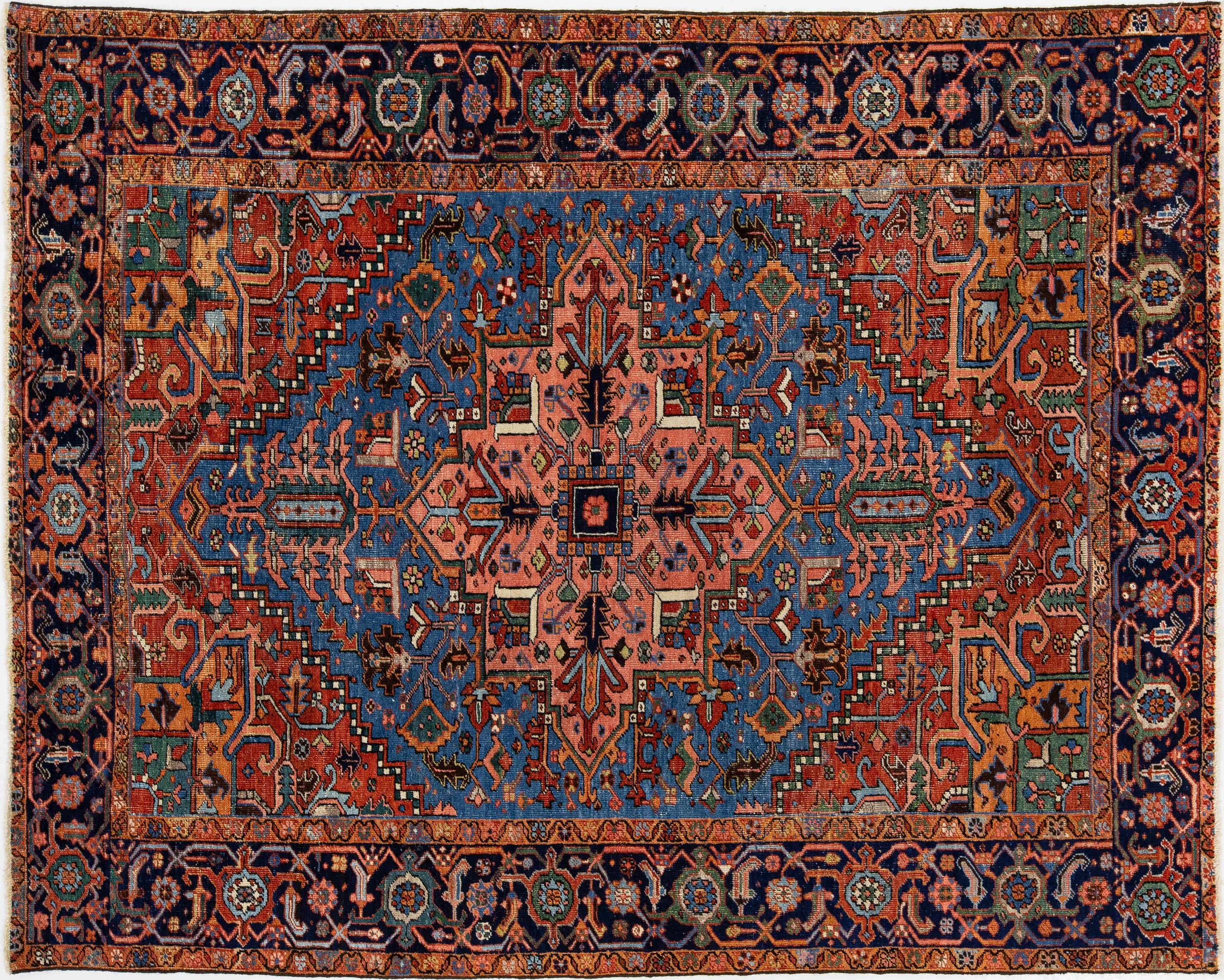 Antique Heriz Wool Rug 7 X 8