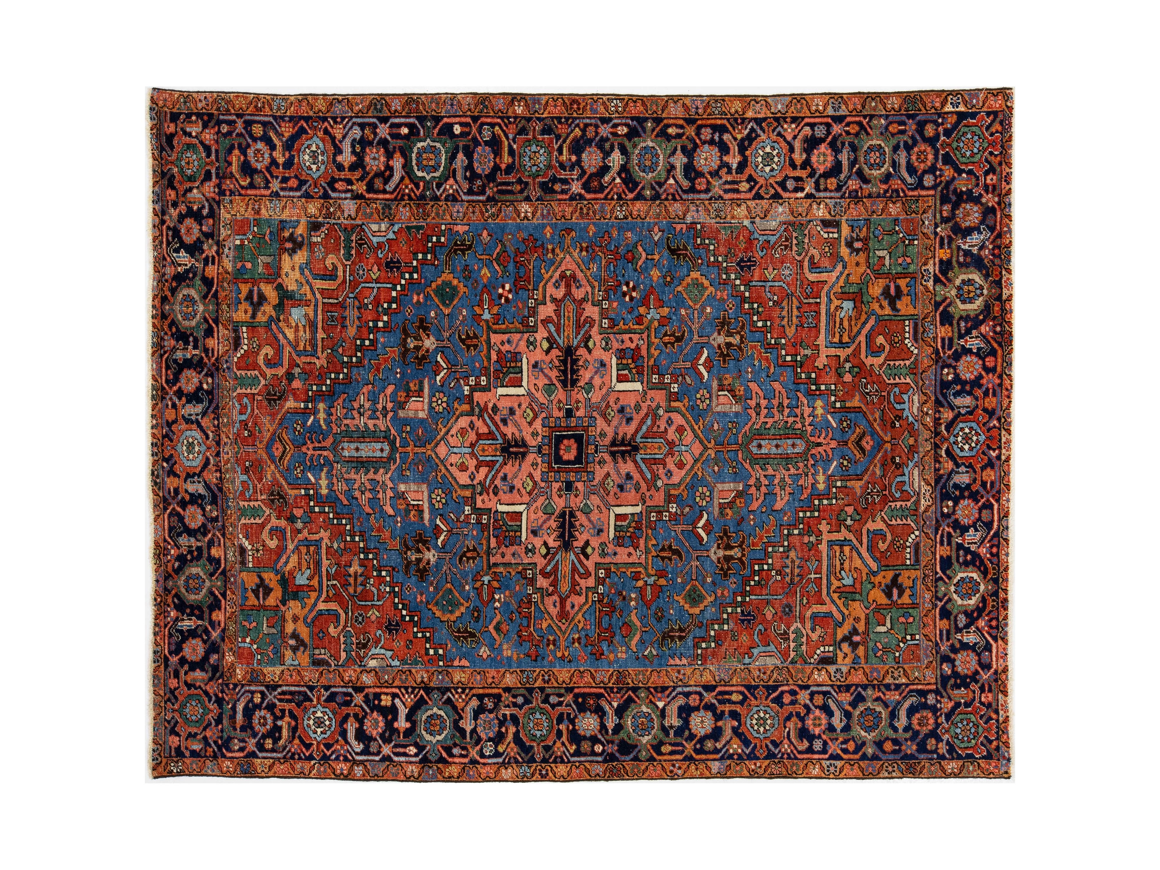 Antique Heriz Wool Rug 7 X 8