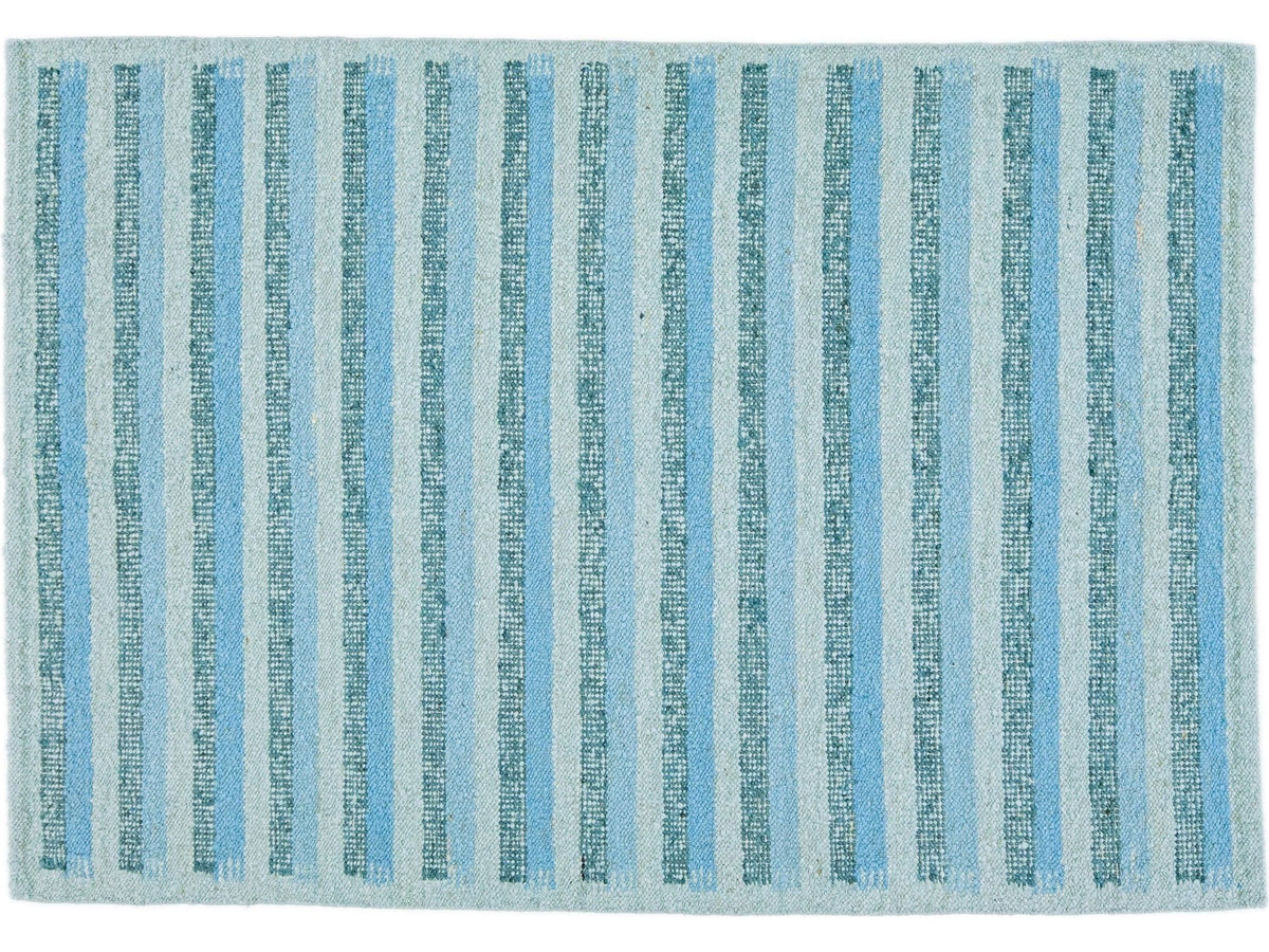 Modern Swedish Wool Rug 6 X 9