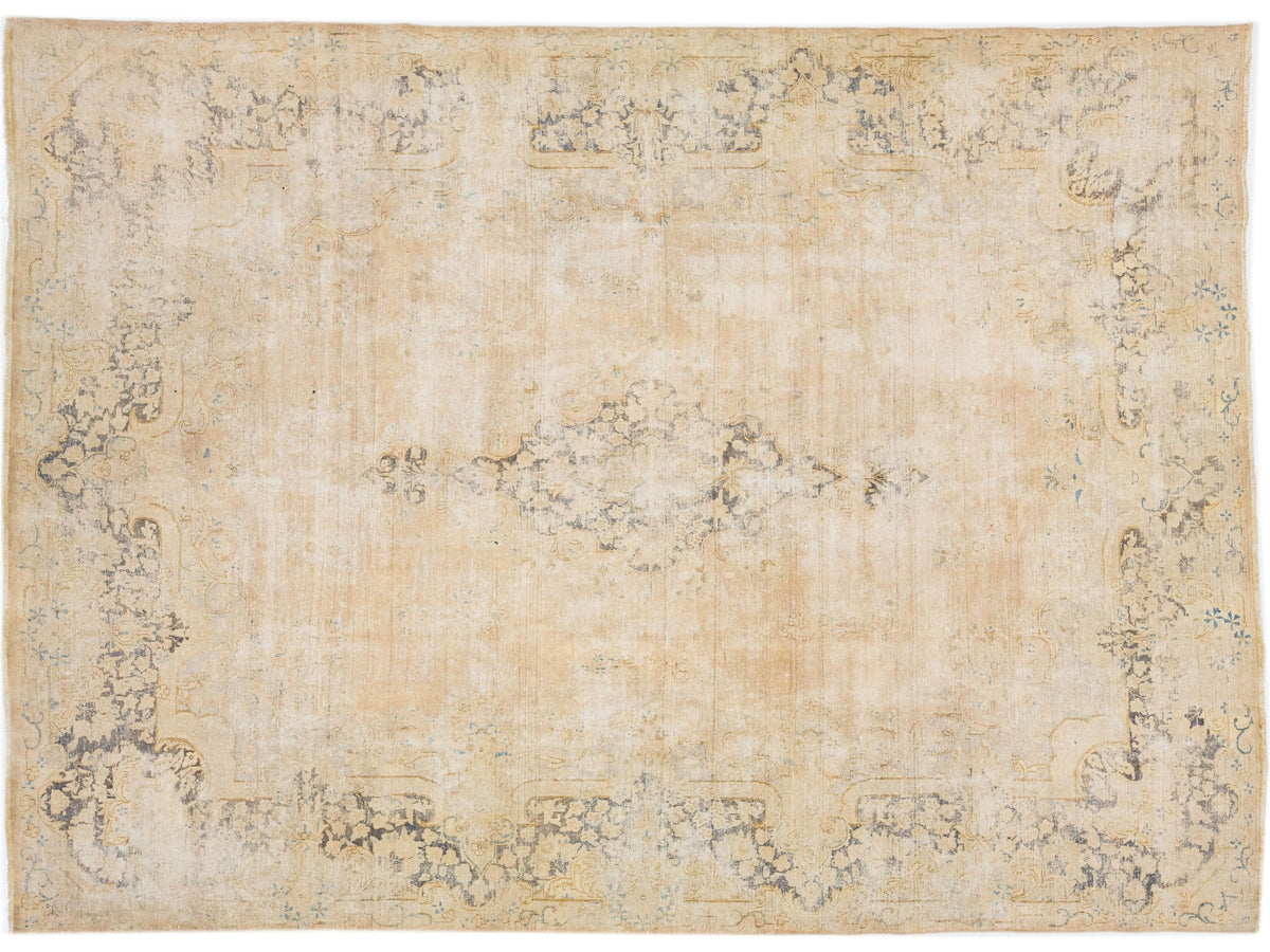 Antique Kerman Wool Rug 10 X 13