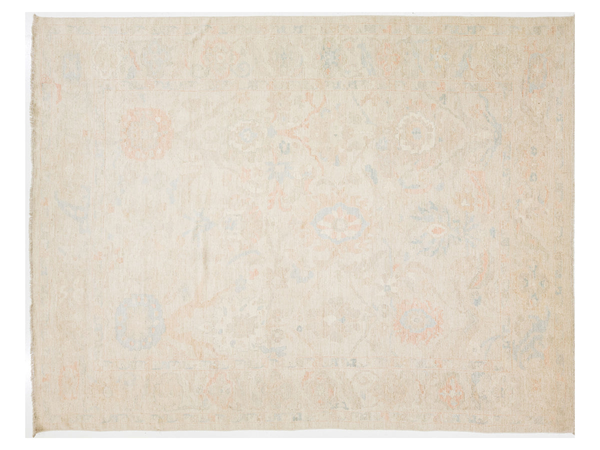 Modern Oushak Wool Rug 12 X 15