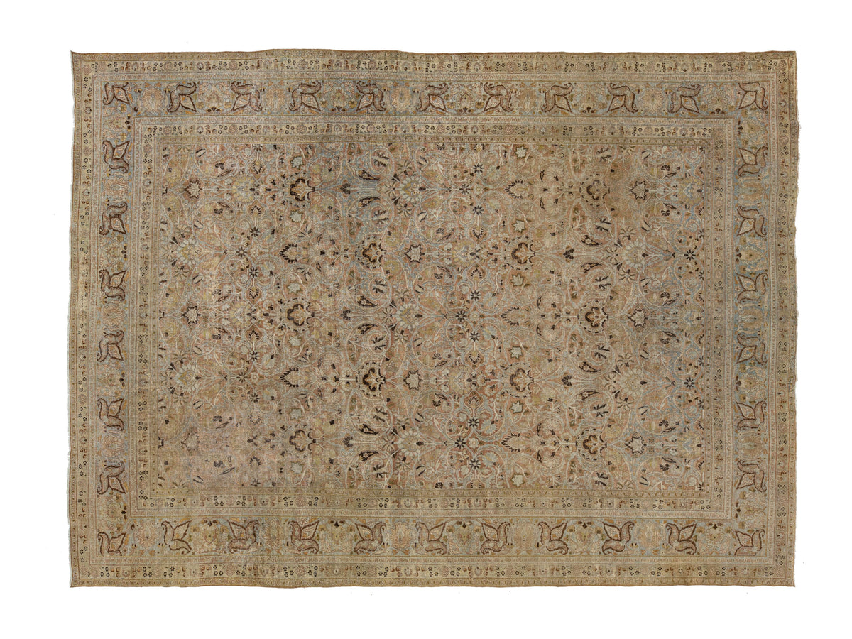 Antique Tabriz Wool Rug 12 X 16