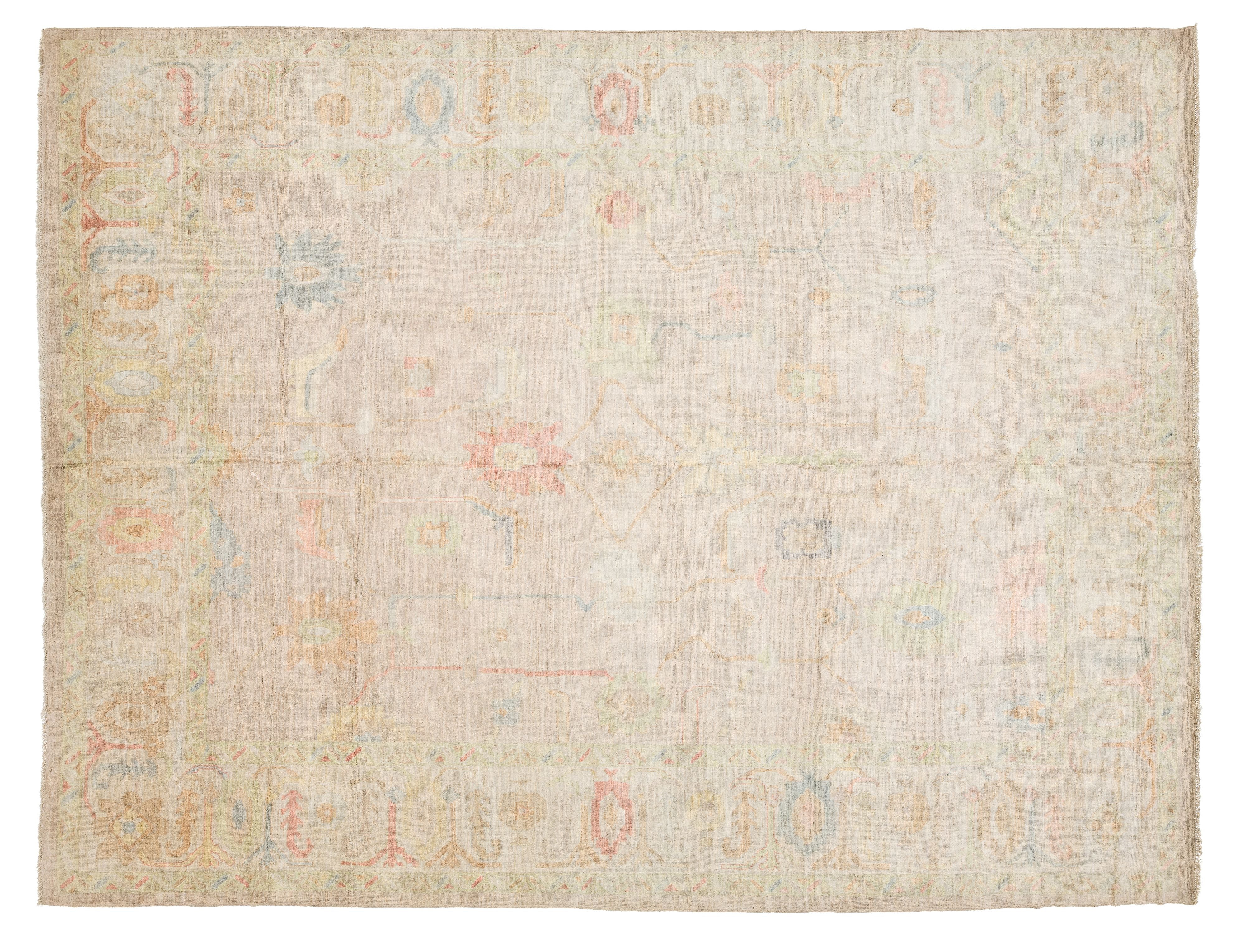 Modern Oushak Wool Rug 12 X 15