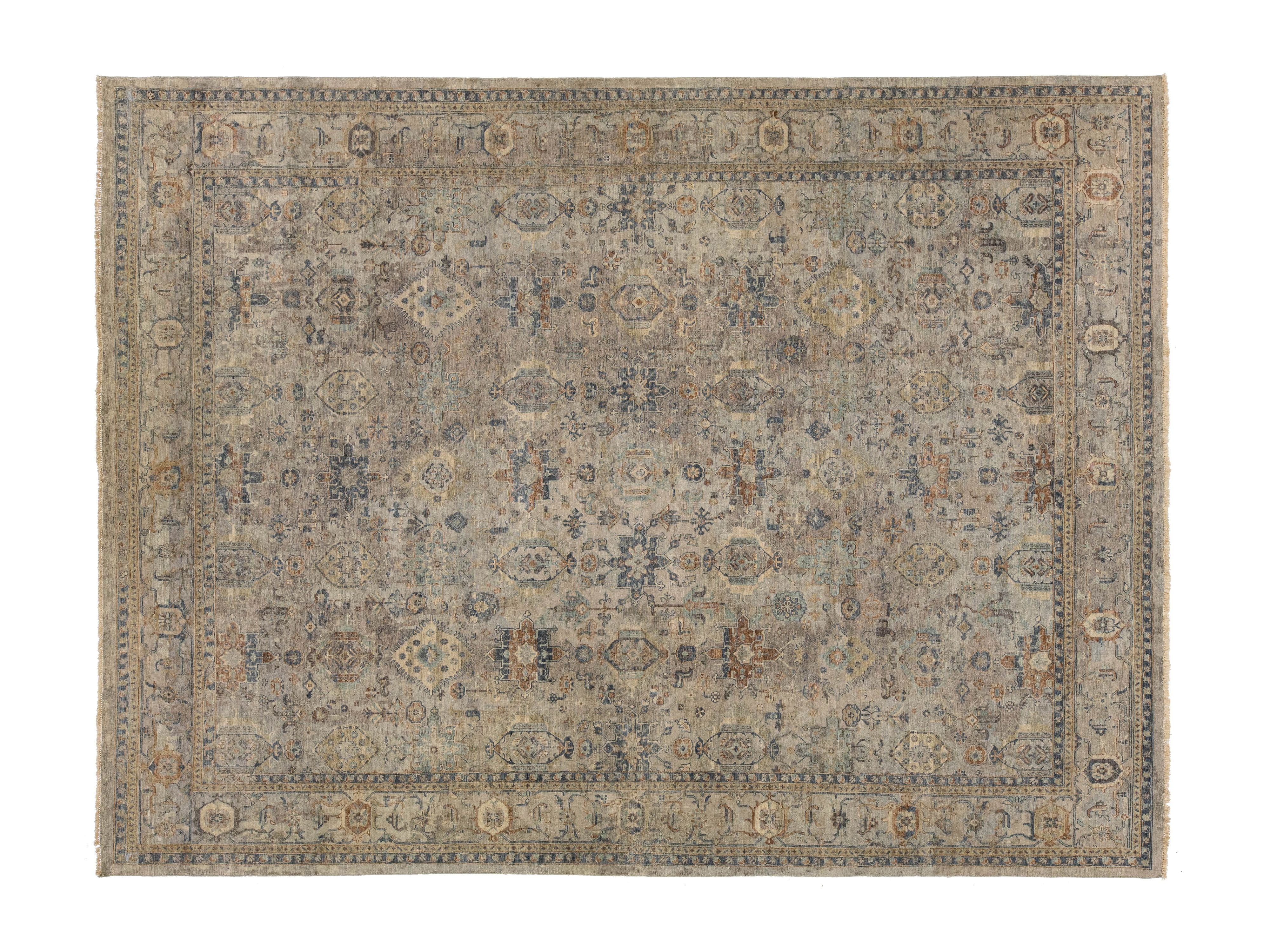 Modern Tabriz Wool Rug 11 X 15