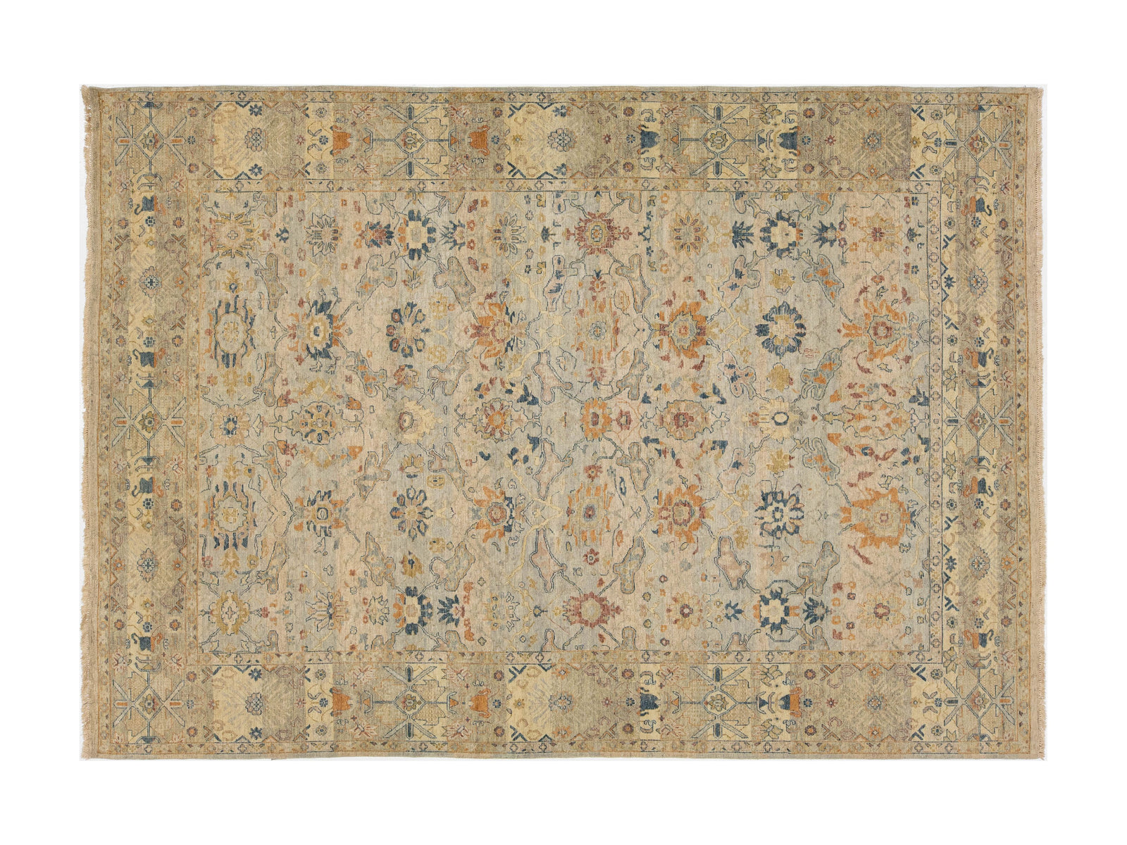 Modern Tabriz Wool Rug 9 X 13