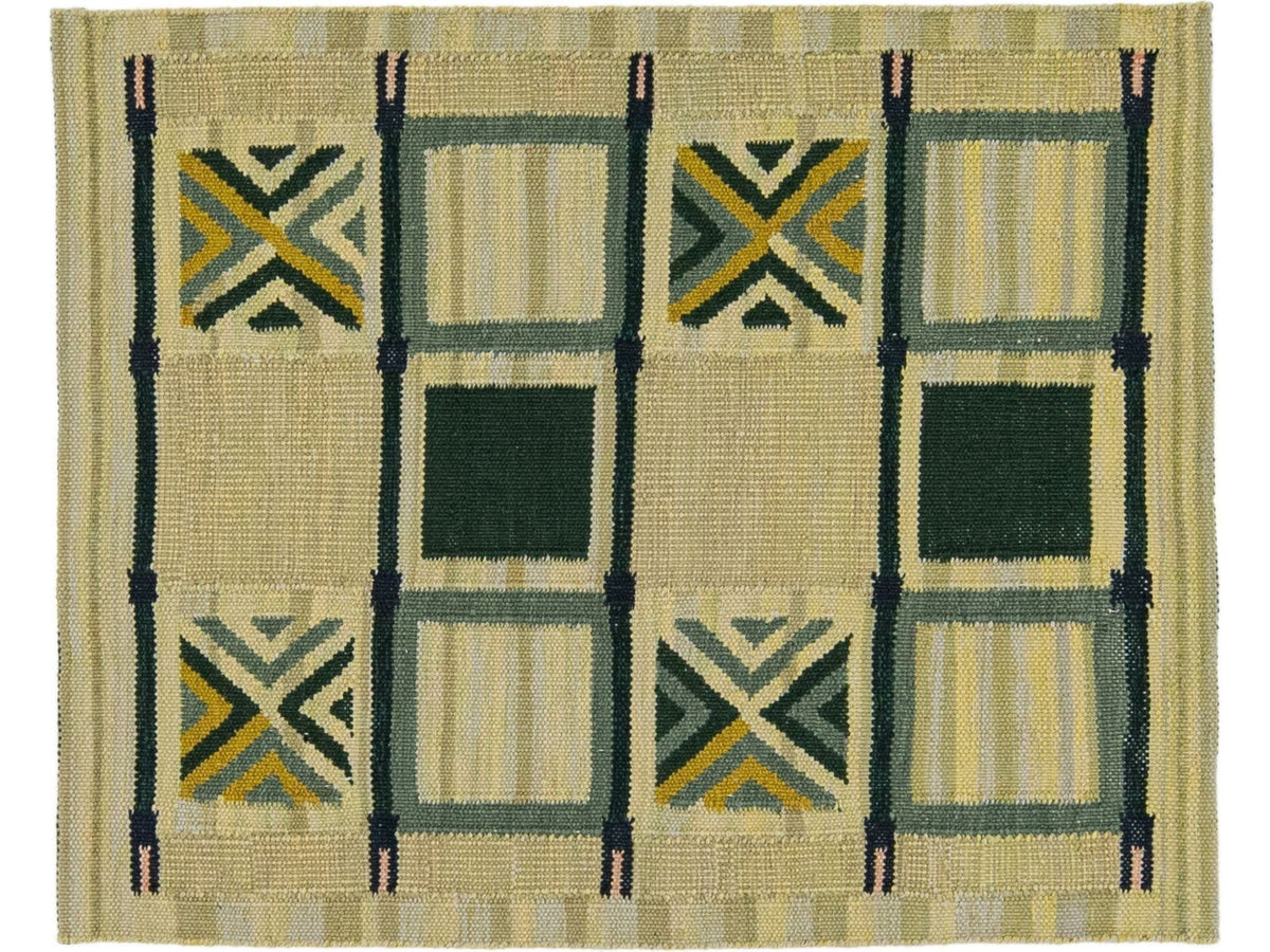 Modern Swedish Wool Rug 4 X 5