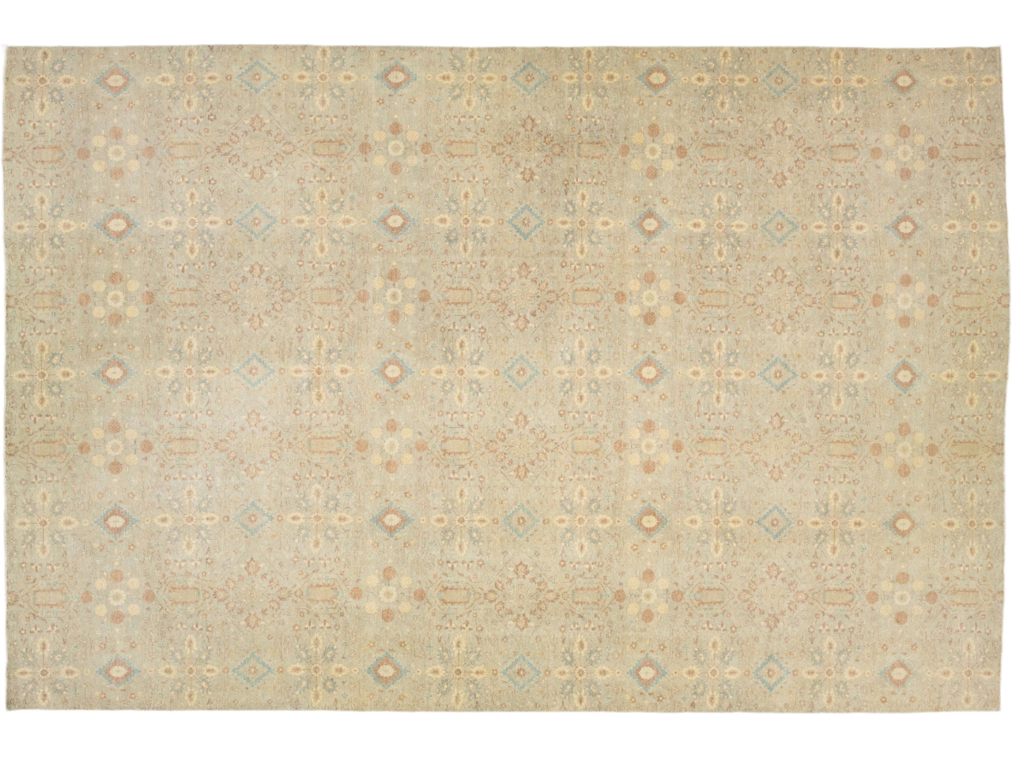 Modern Transitional Wool Rug 12 X 18