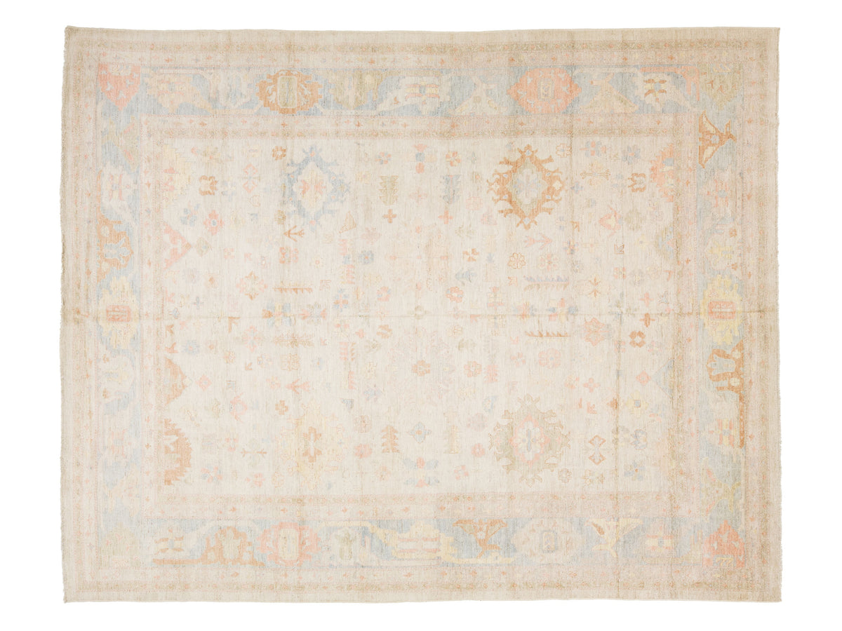 Modern Oushak Wool Rug 12 X 15
