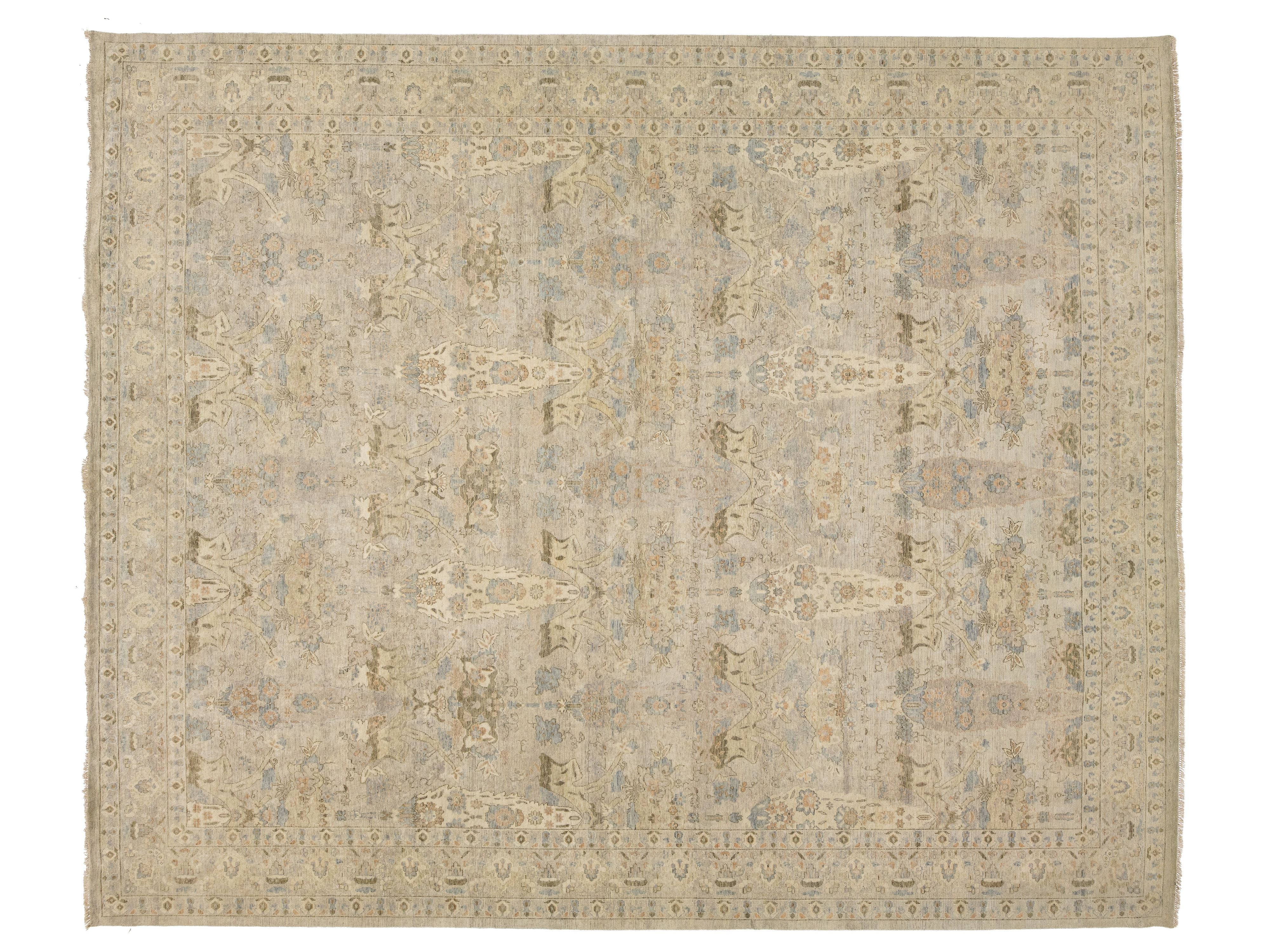 Modern Tabriz Wool Rug 13 X 16