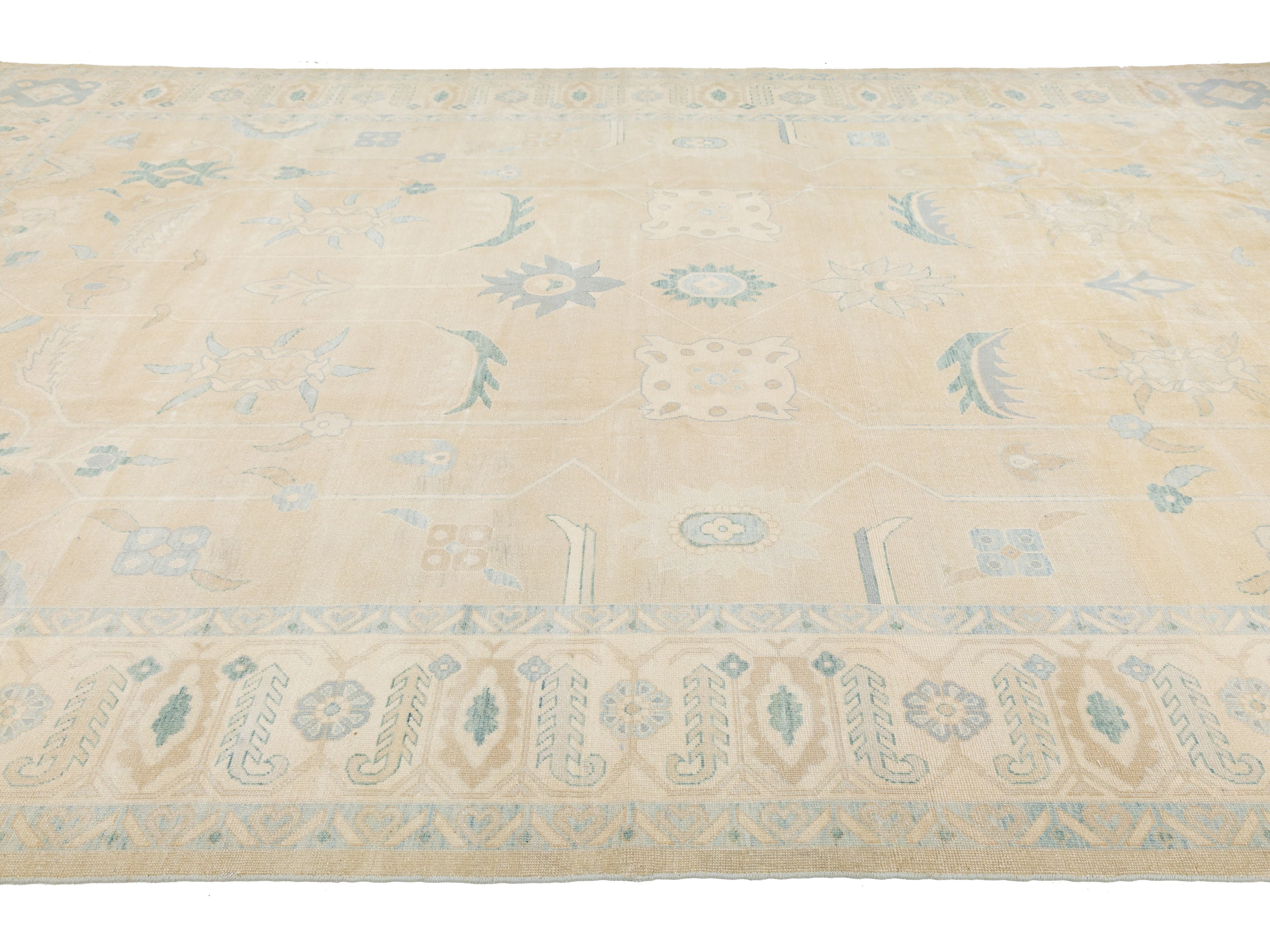 Modern Oushak Wool Rug 10 X 16