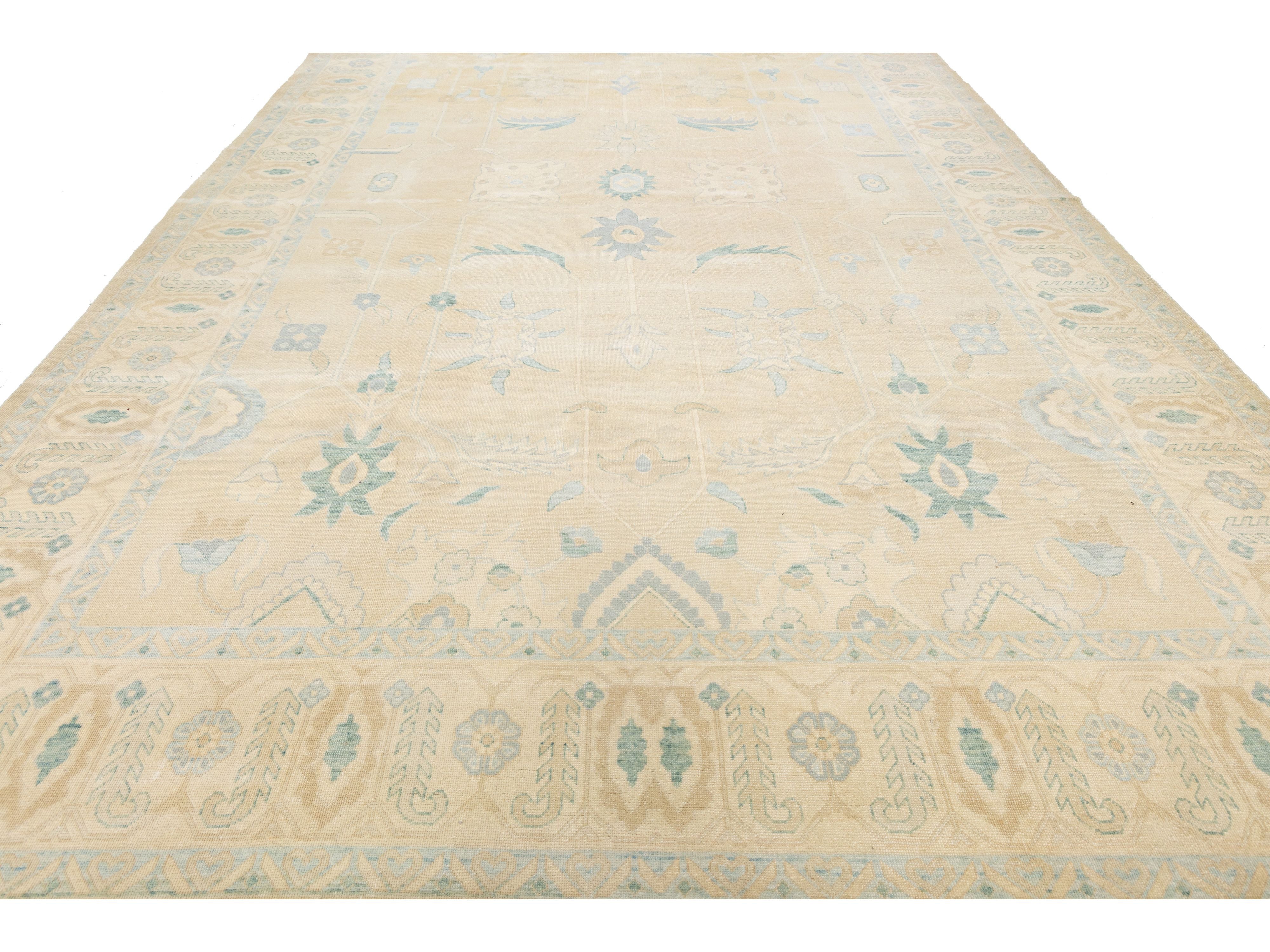 Modern Oushak Wool Rug 10 X 16