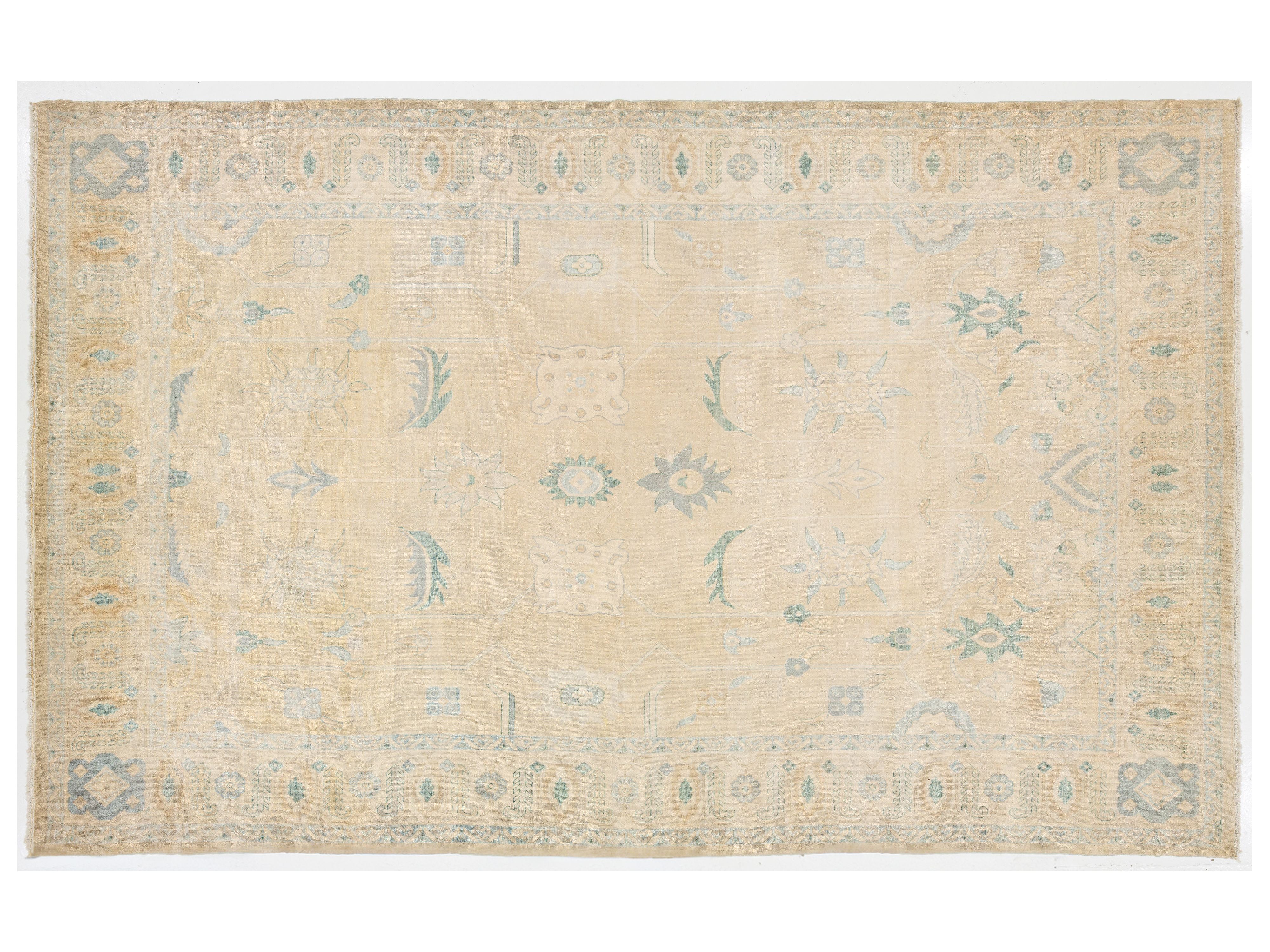 Modern Oushak Wool Rug 10 X 16