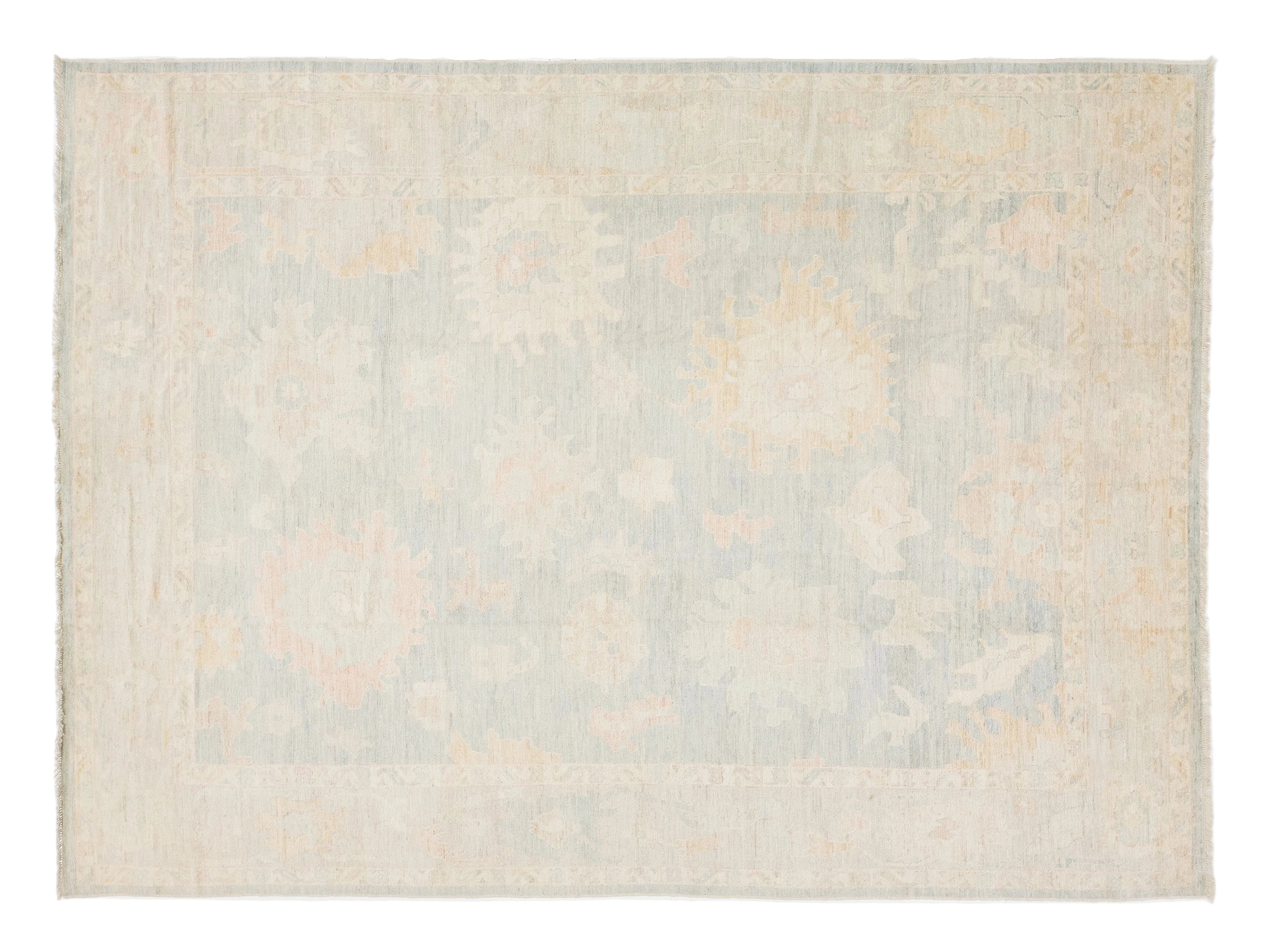 Modern Oushak Wool Rug 10 X 13