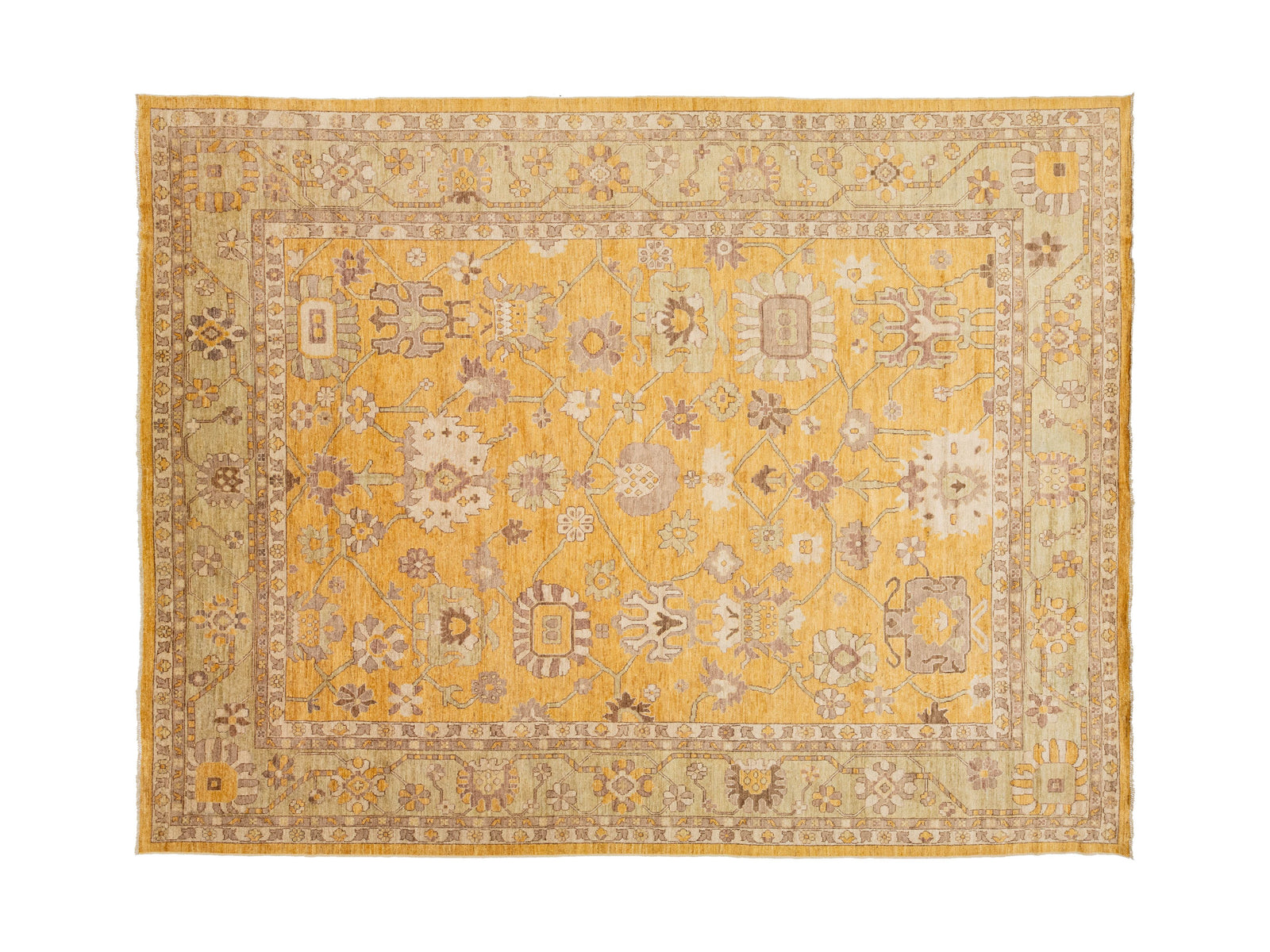 Modern Oushak Wool Rug 12 X 15