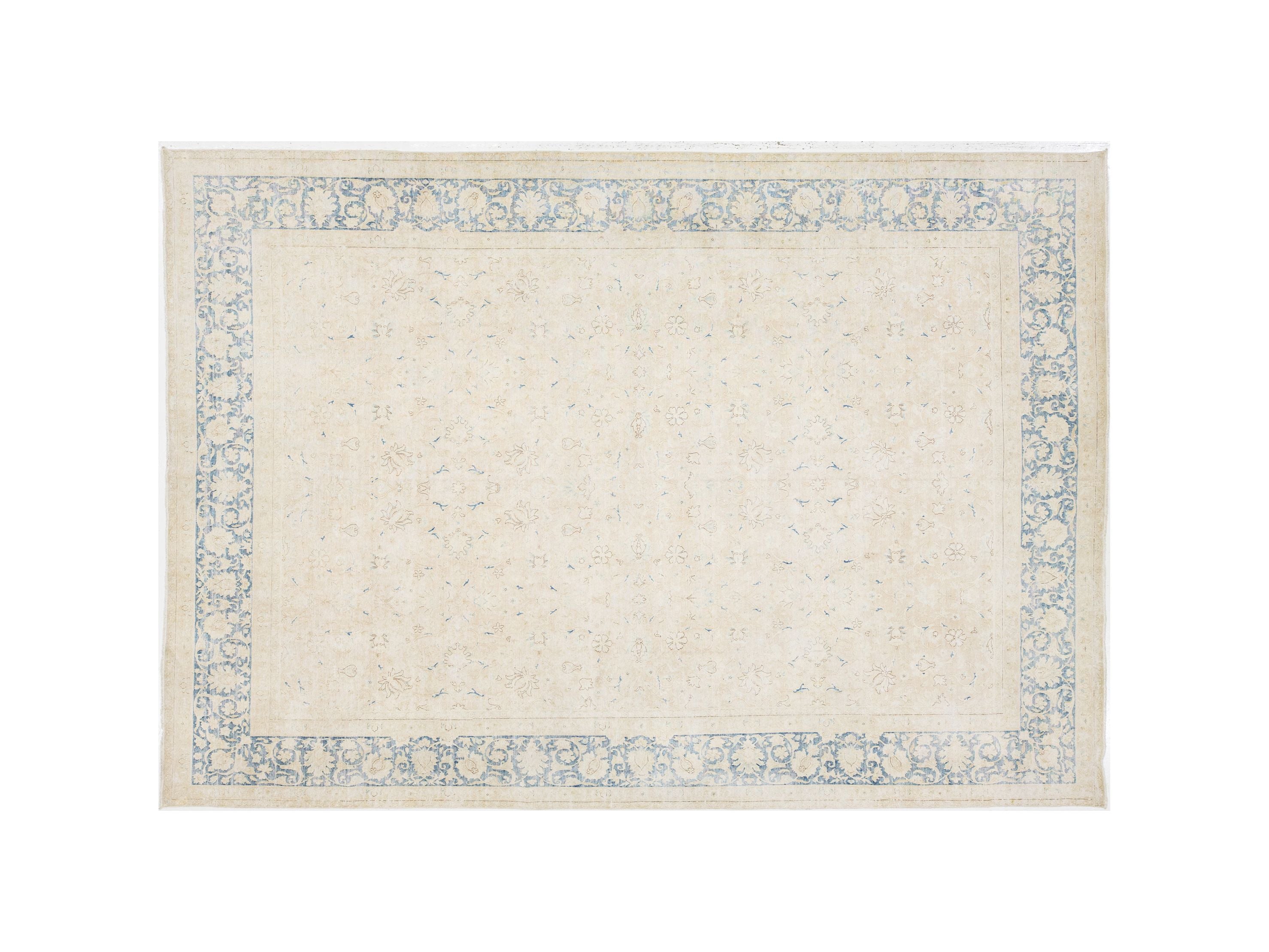 Antique Kerman Wool Rug  11 X 15