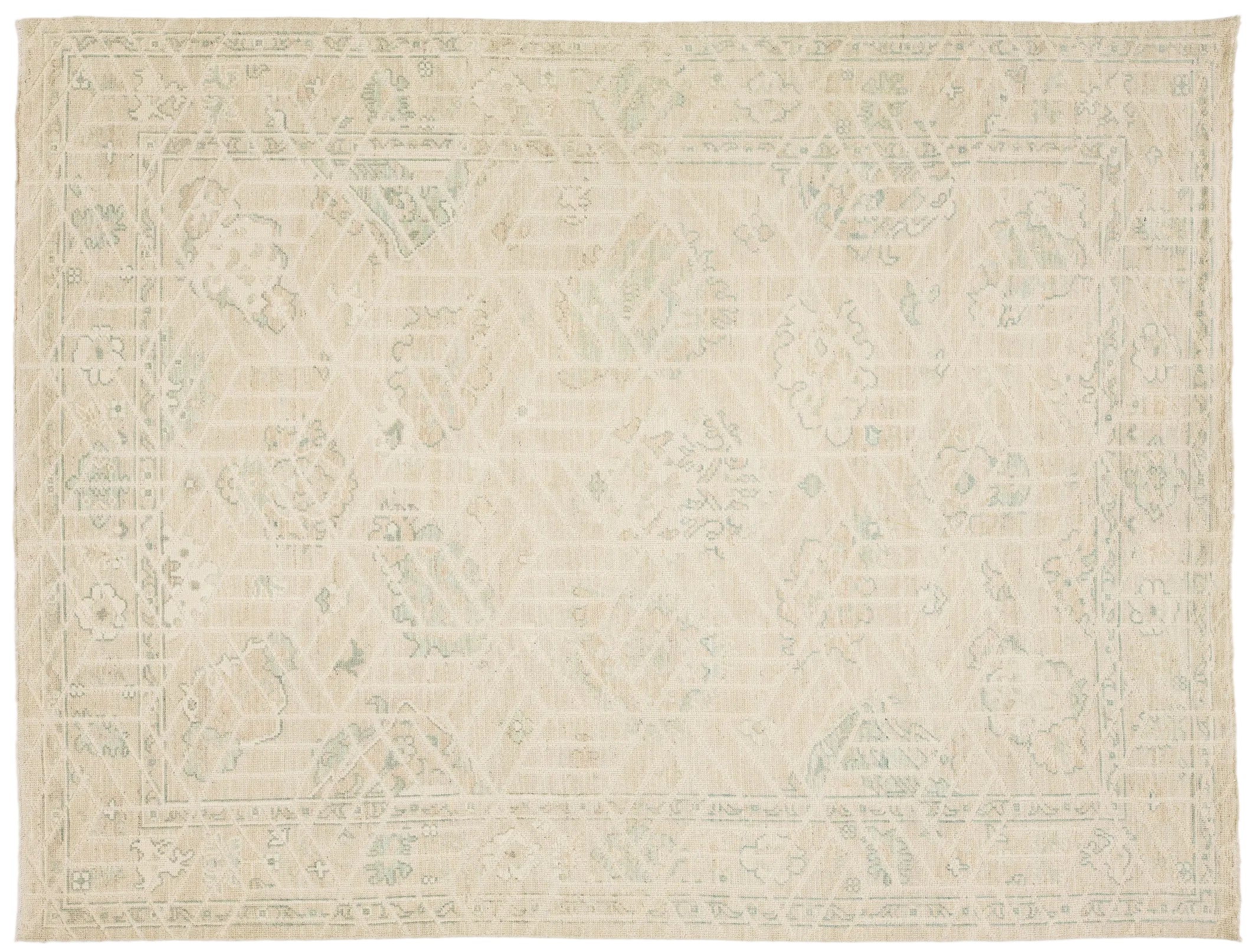 Modern Oushak Wool Rug 9 X 12