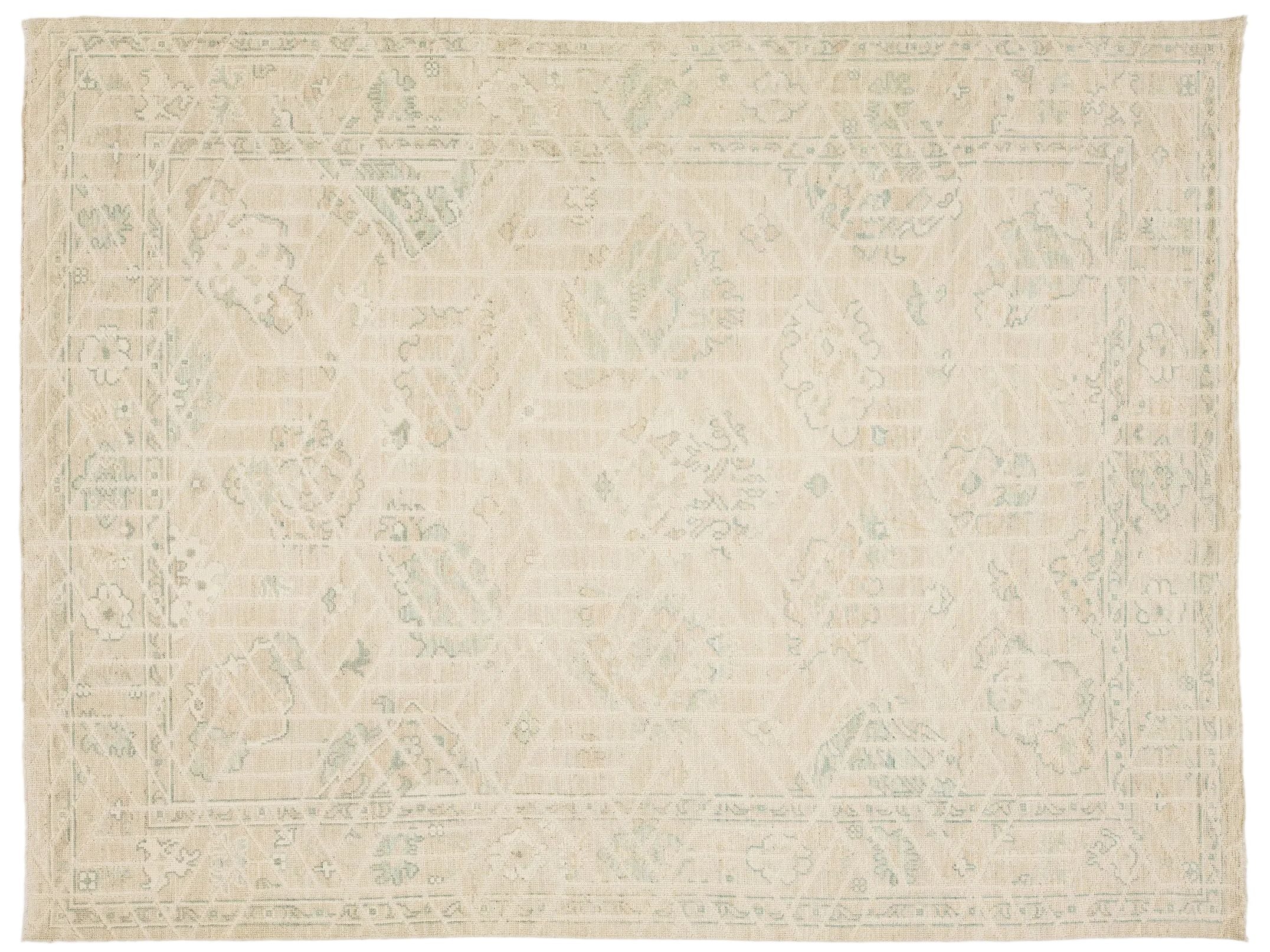 Modern Oushak Wool Rug 9 X 12