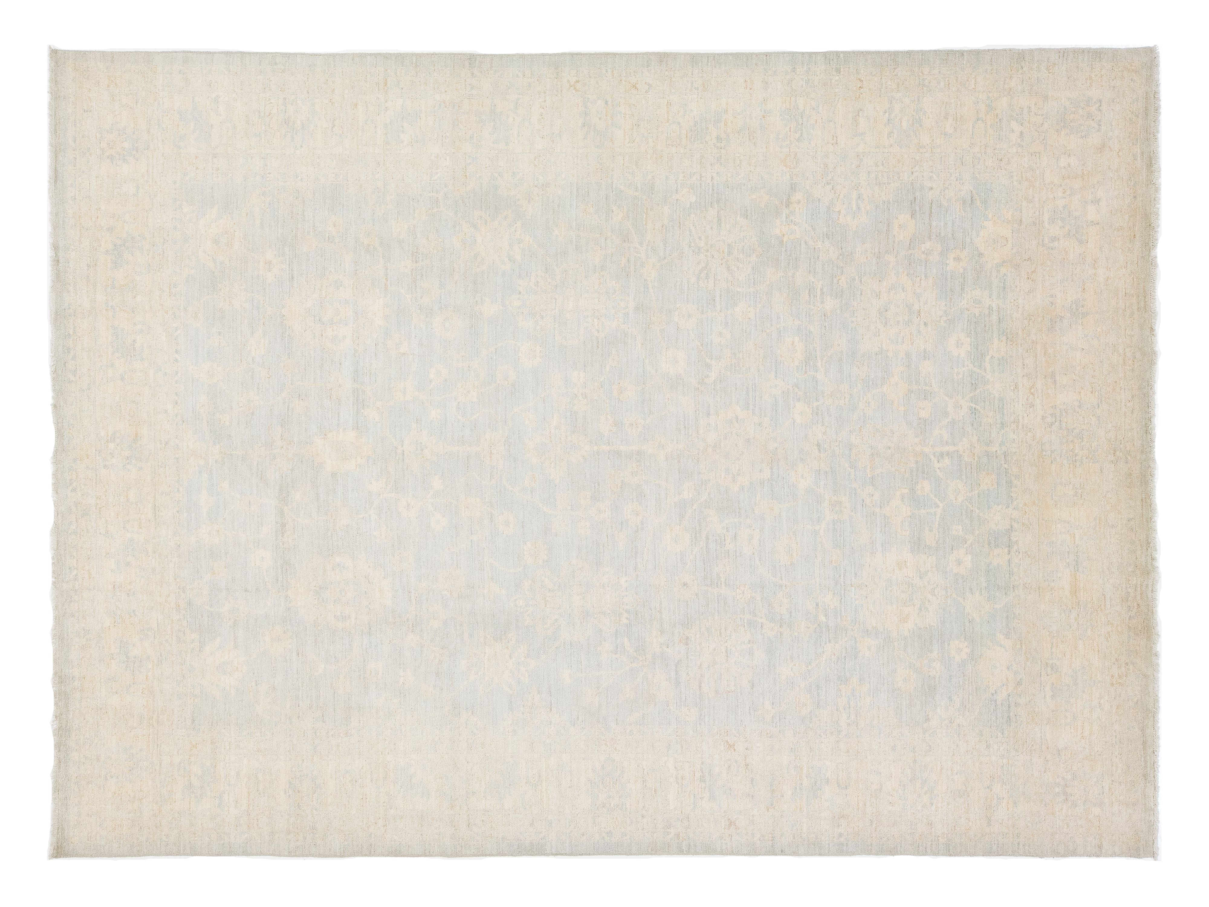 Modern Oushak Wool Rug 10 X 13