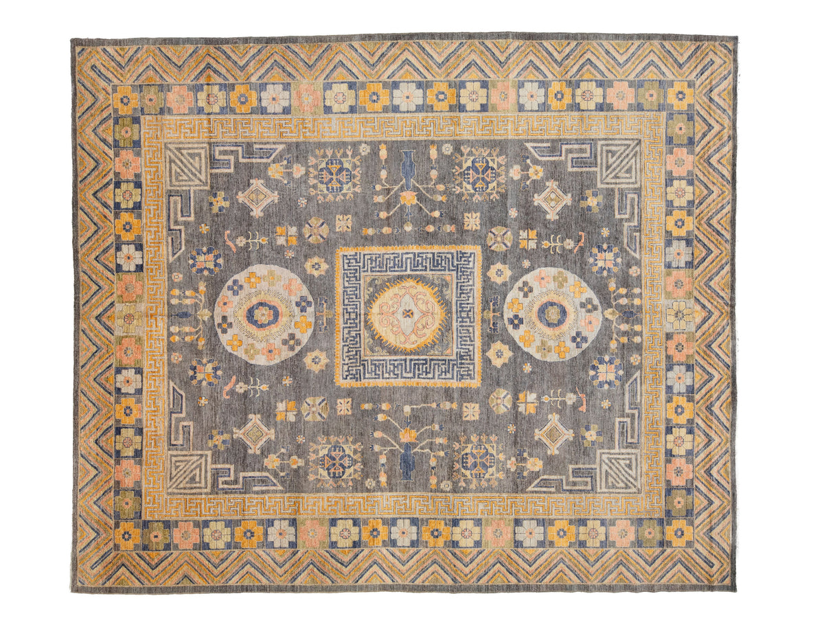 Modern Khotan Wool Rug 12 X 14