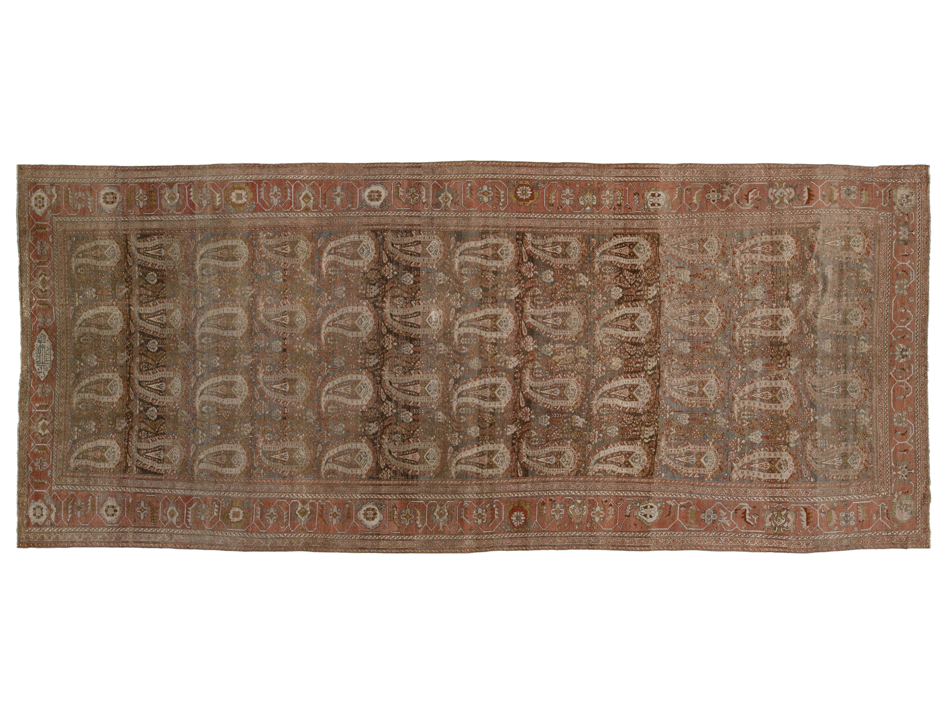 Antique Sultanabad Wool Rug 8 X 19