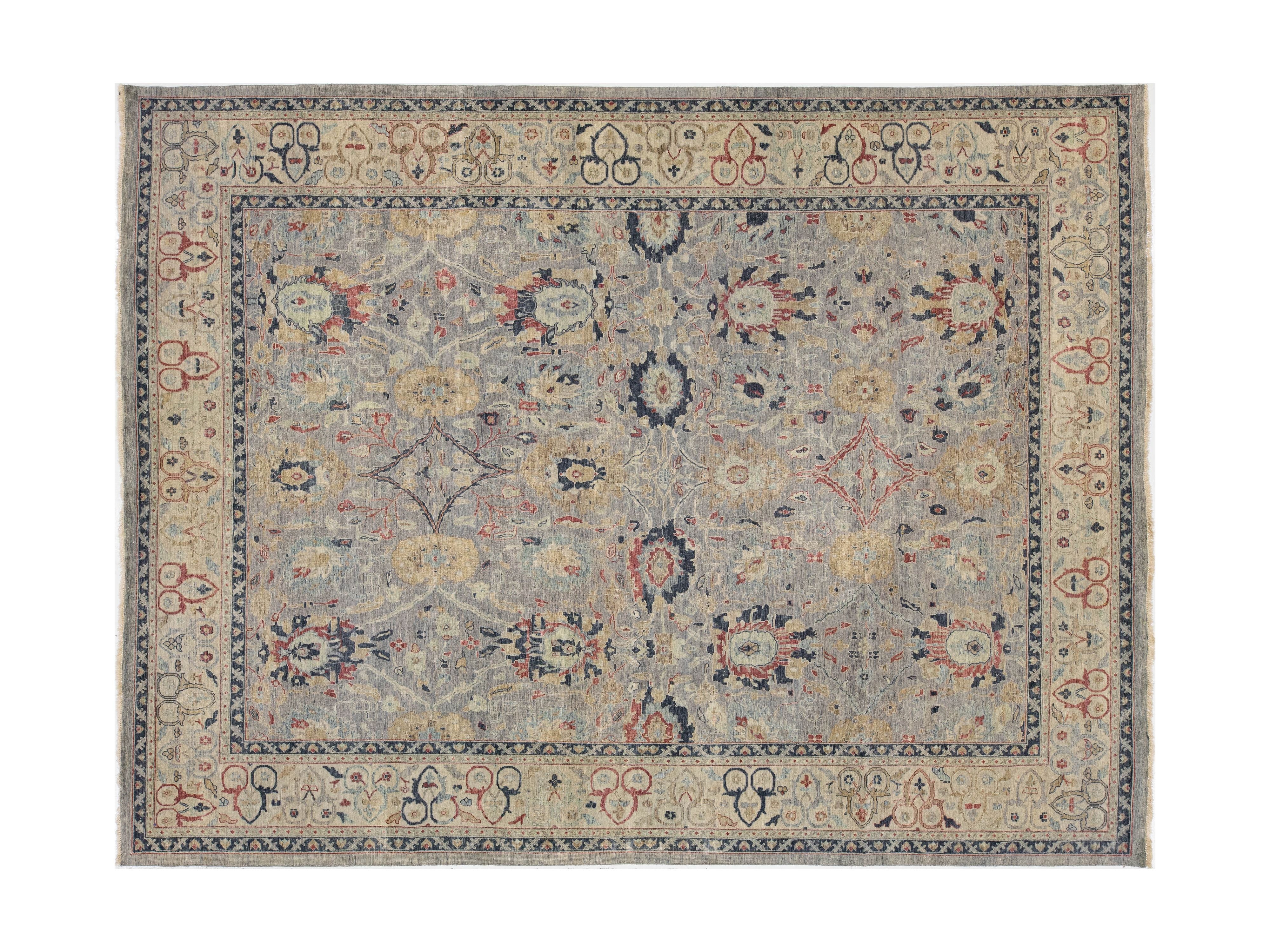 Modern Oushak Wool Rug 11 X 15