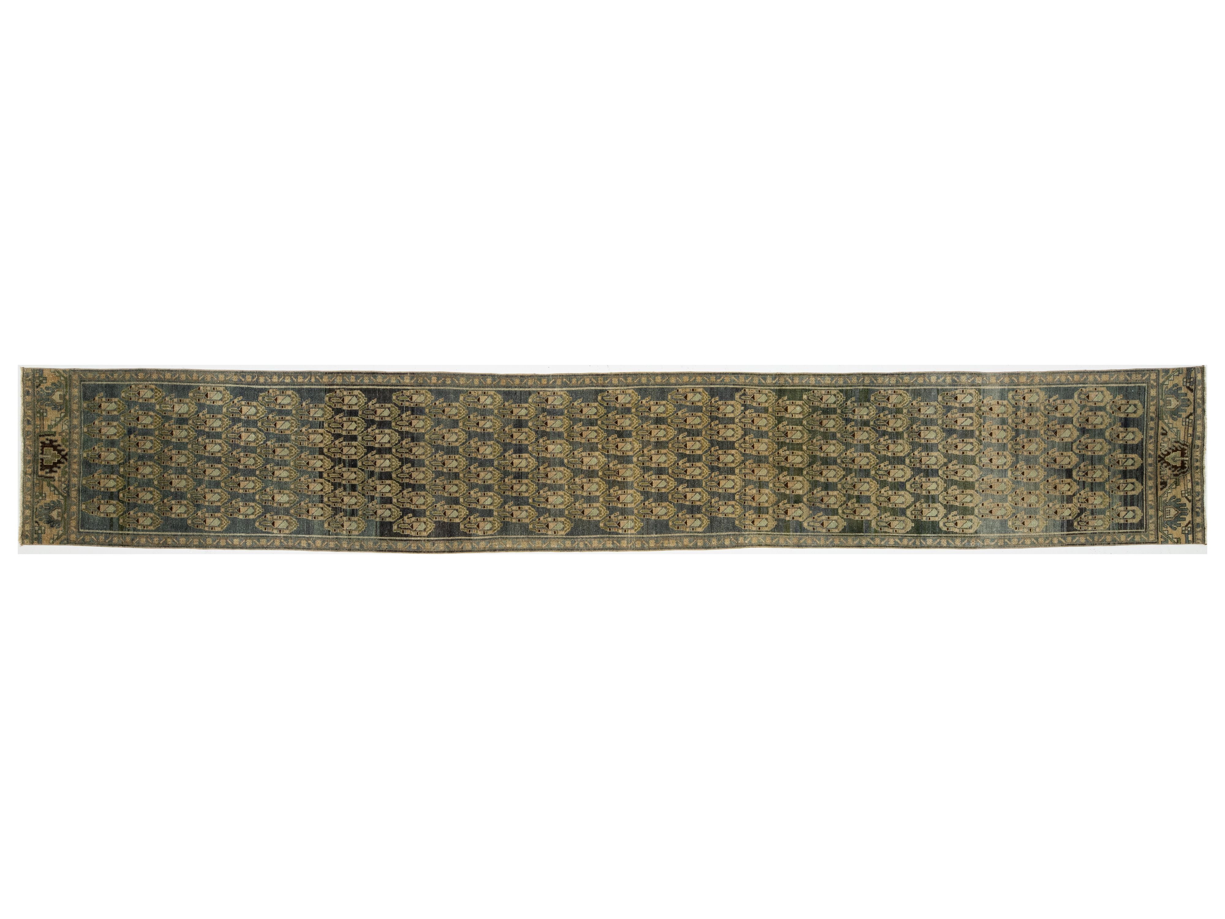 Antique Malayer Wool Runner 3 X 17