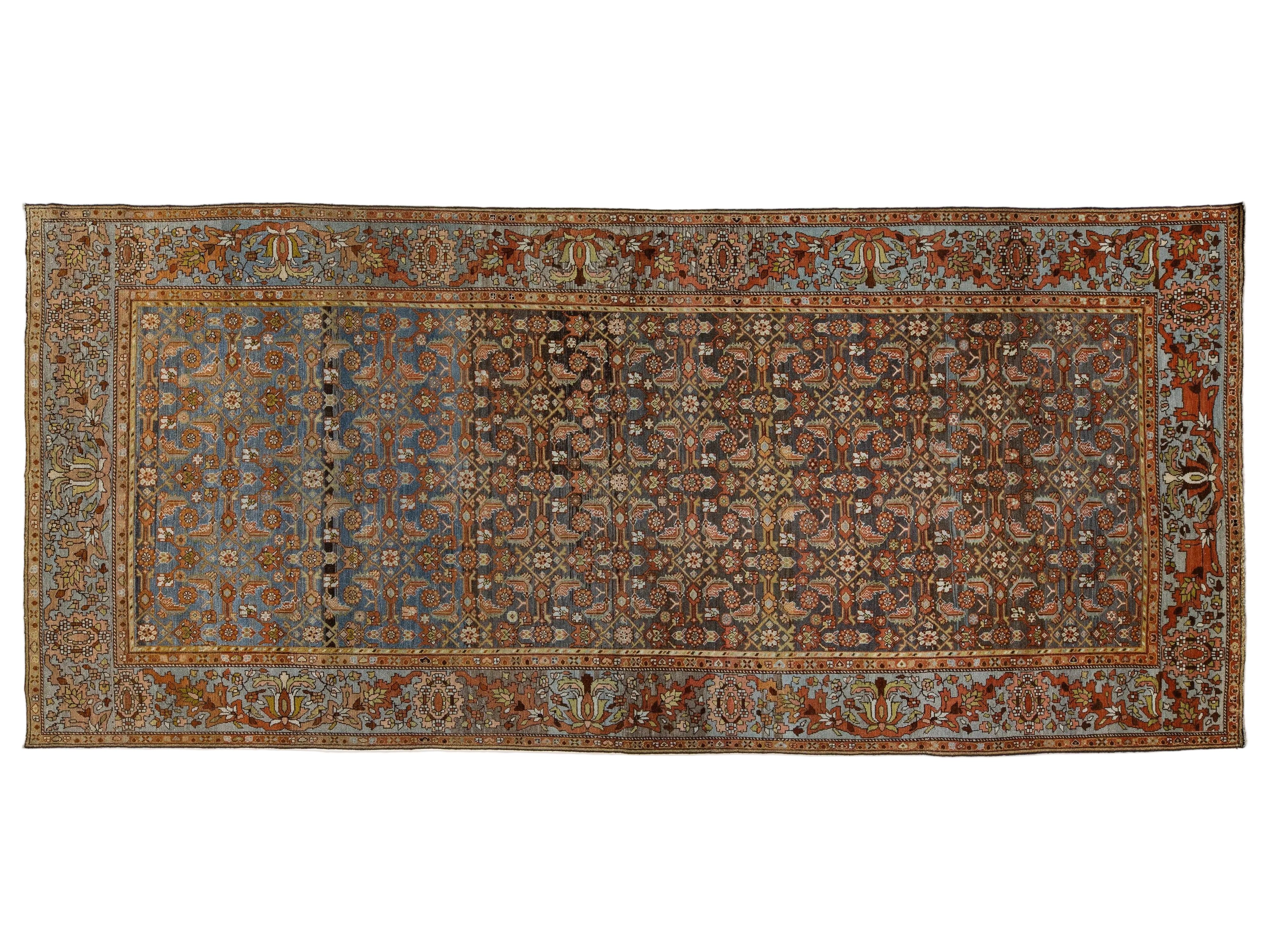 Antique Malayer Wool Rug 7 X 16
