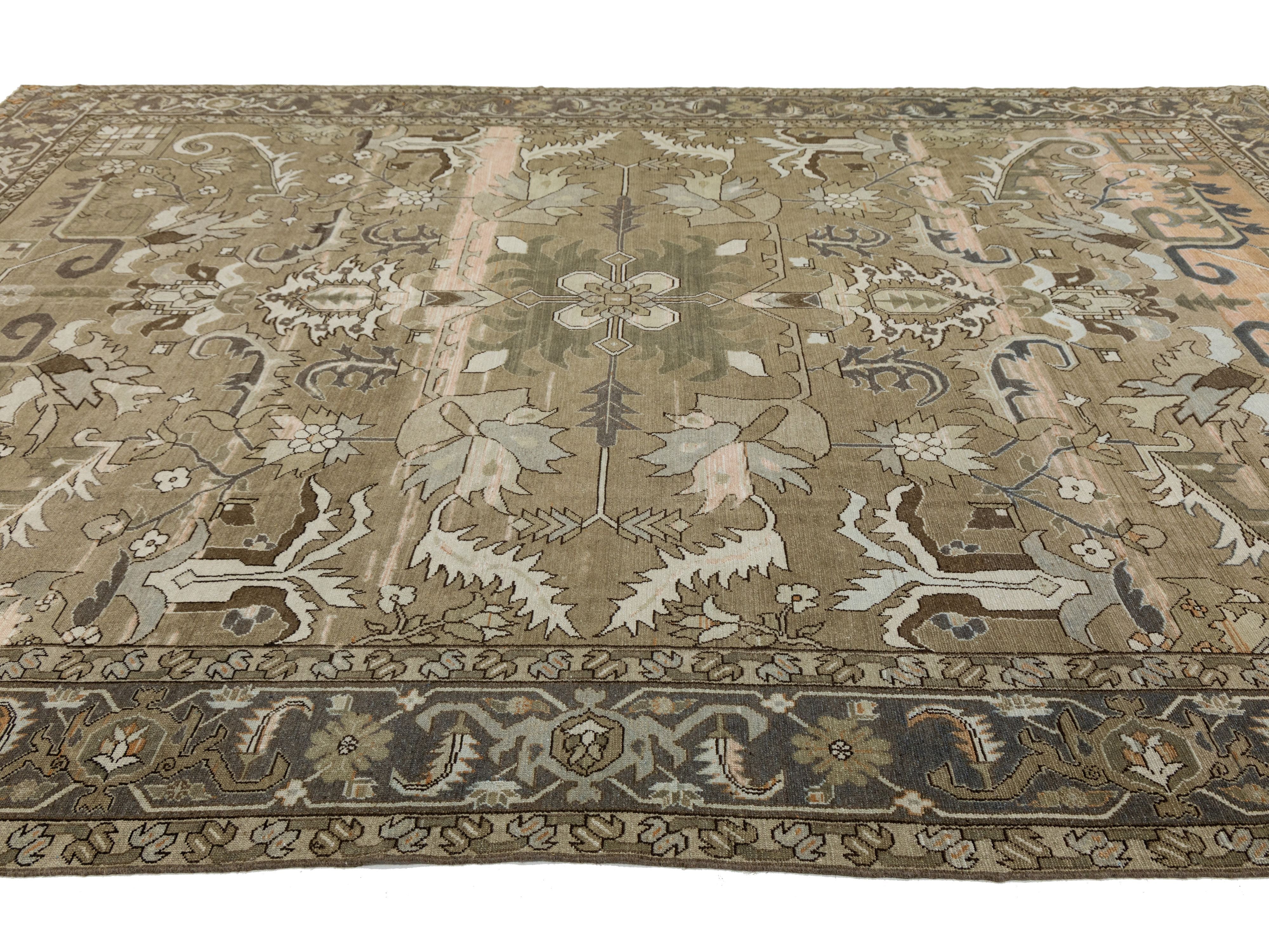 Antique Malayer Wool Rug 12 X 15