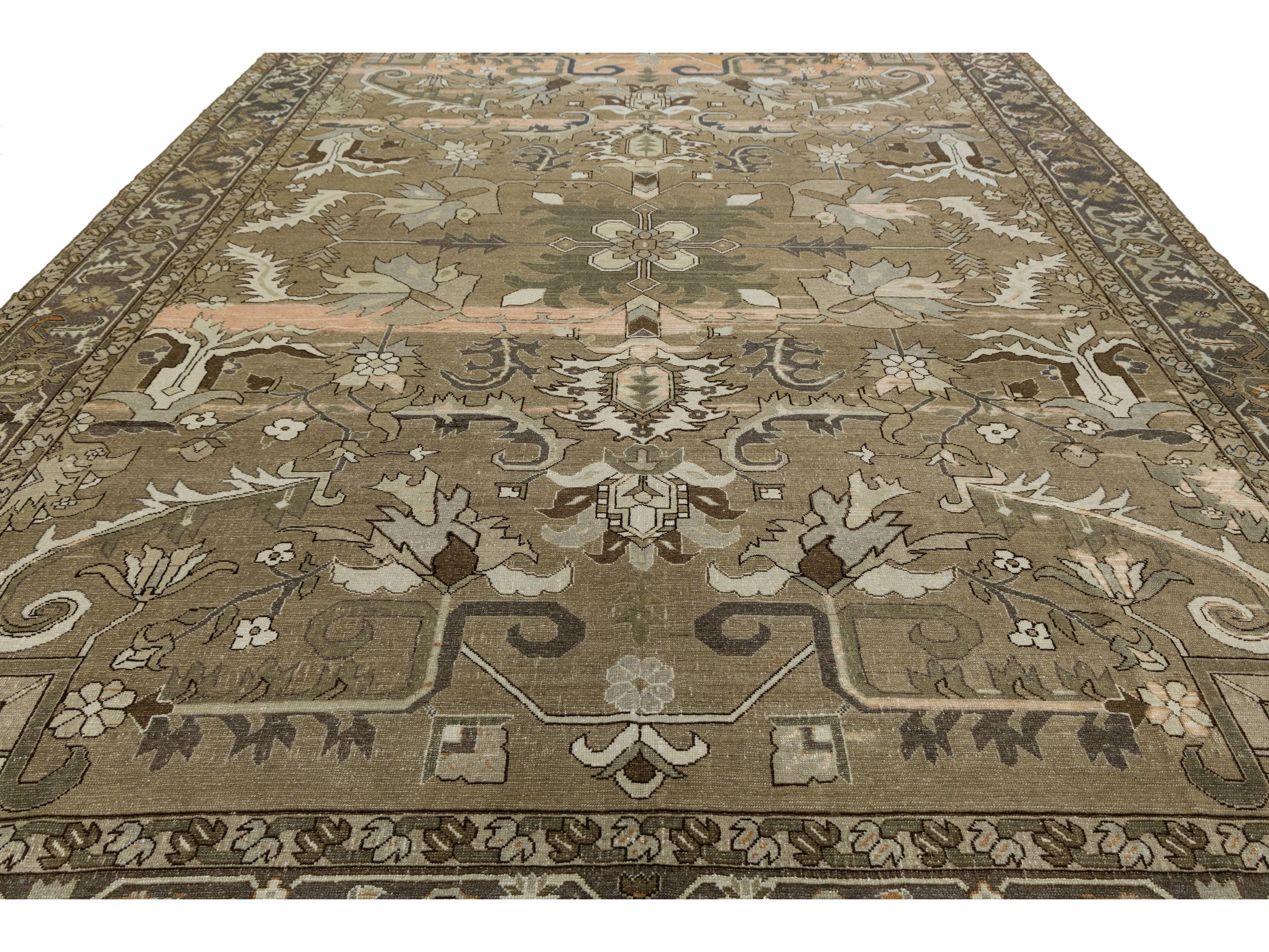 Antique Malayer Wool Rug 12 X 15