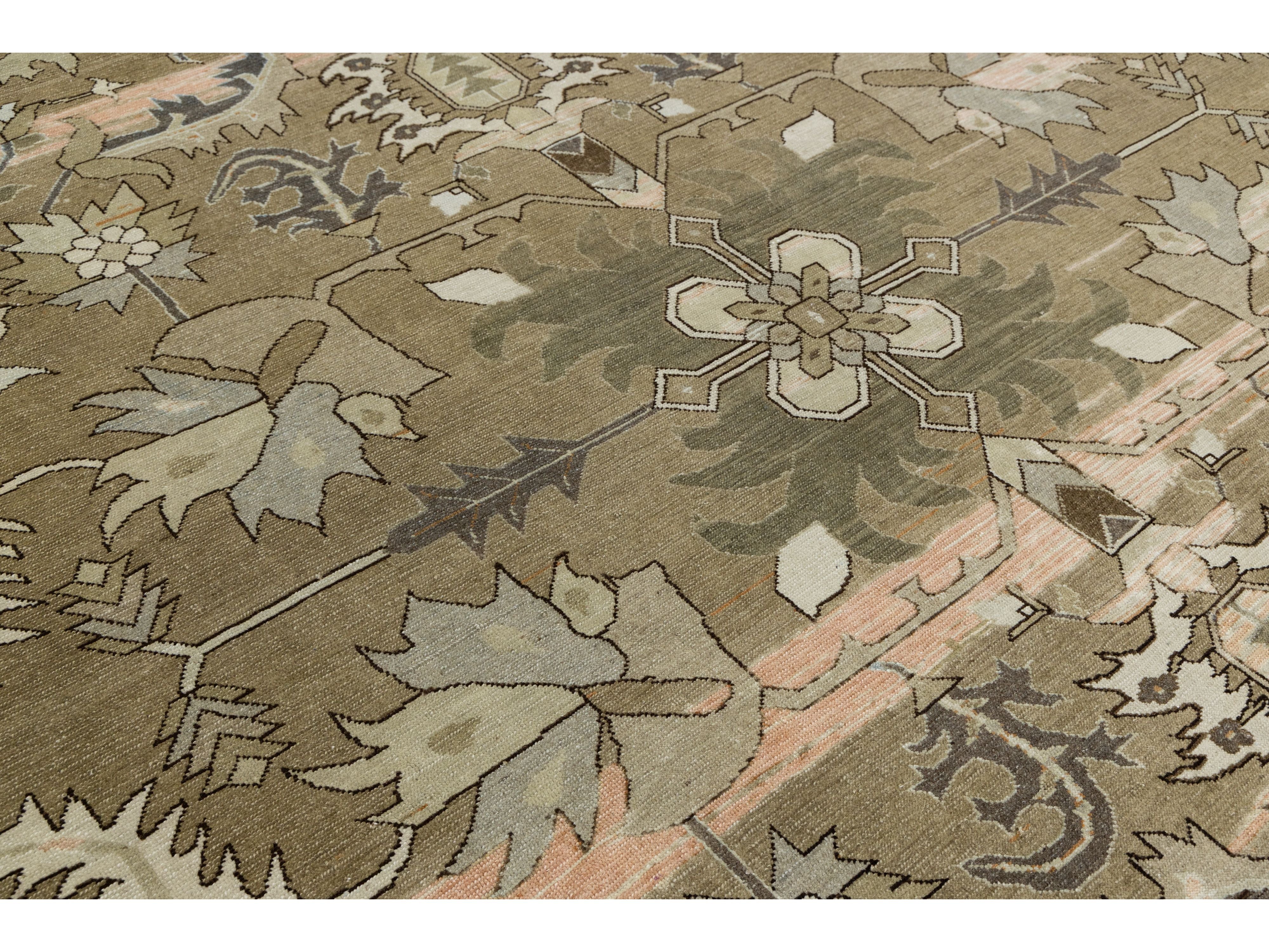 Antique Malayer Wool Rug 12 X 15