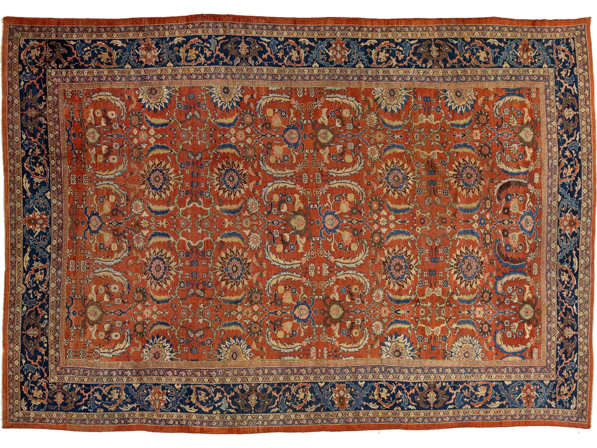 Antique Persian Sultanabad Wool Rug 11 X 16