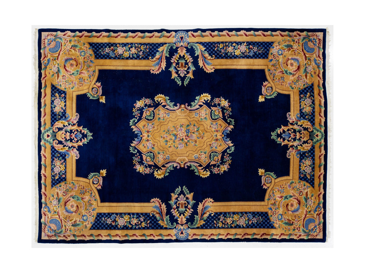 Antique Chinese Art Deco Wool Rug 10 X 14