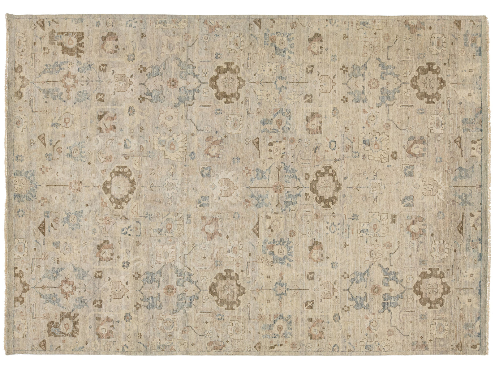 Modern Oushak Wool Rug 10 X 14