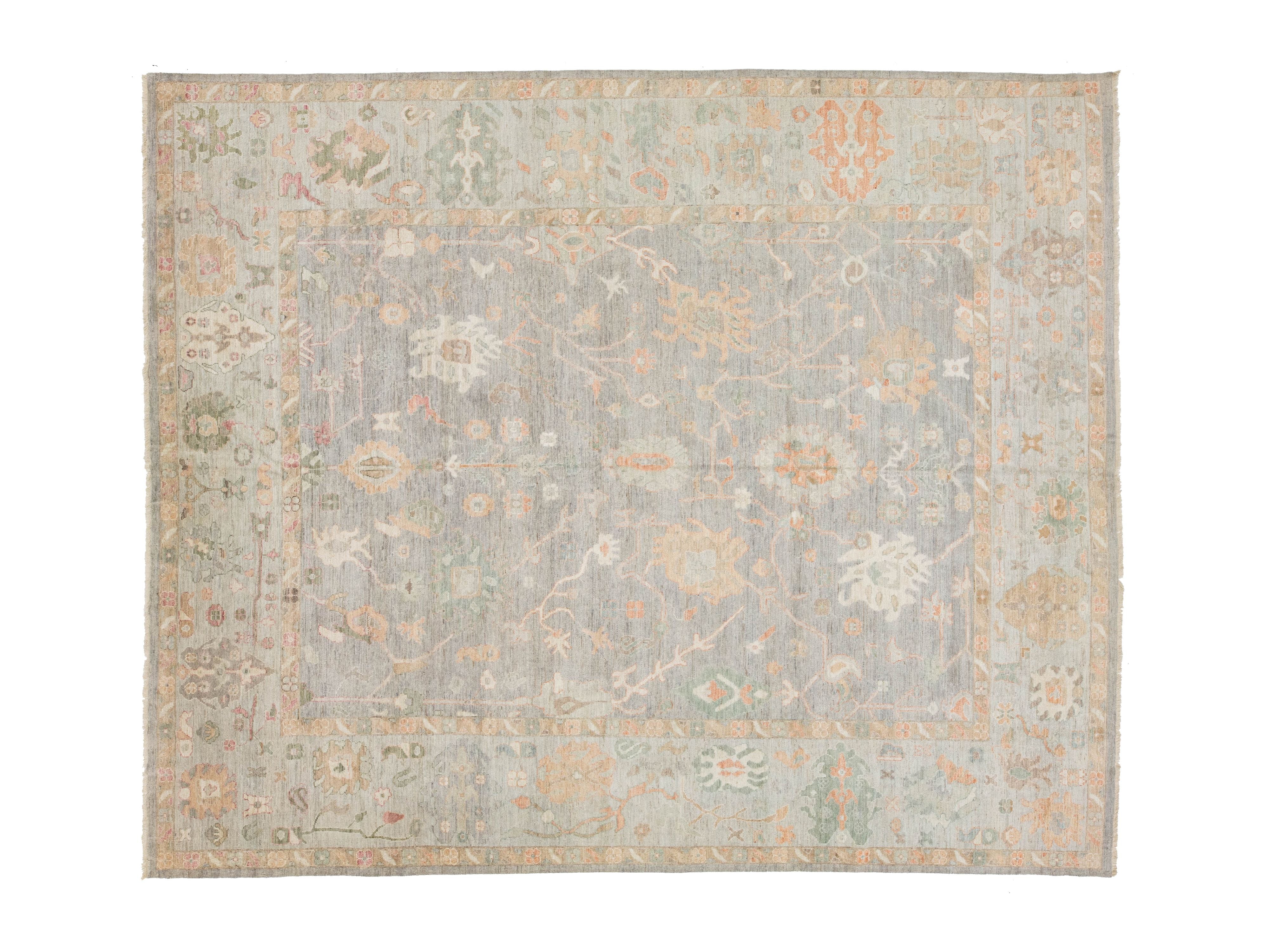 Modern Oushak Wool Rug 12 X 15