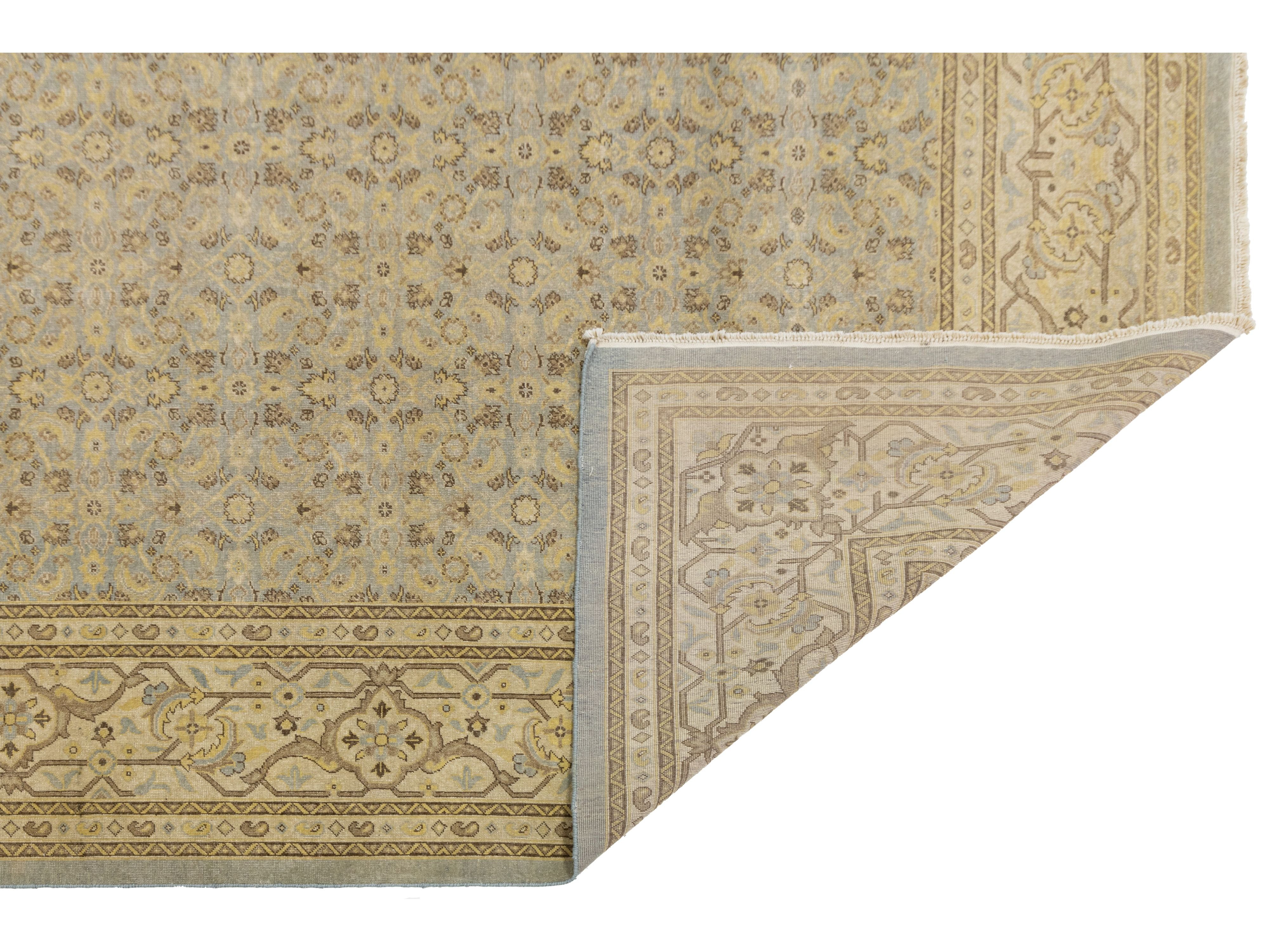 Modern Tabriz Wool Rug 10 X 12