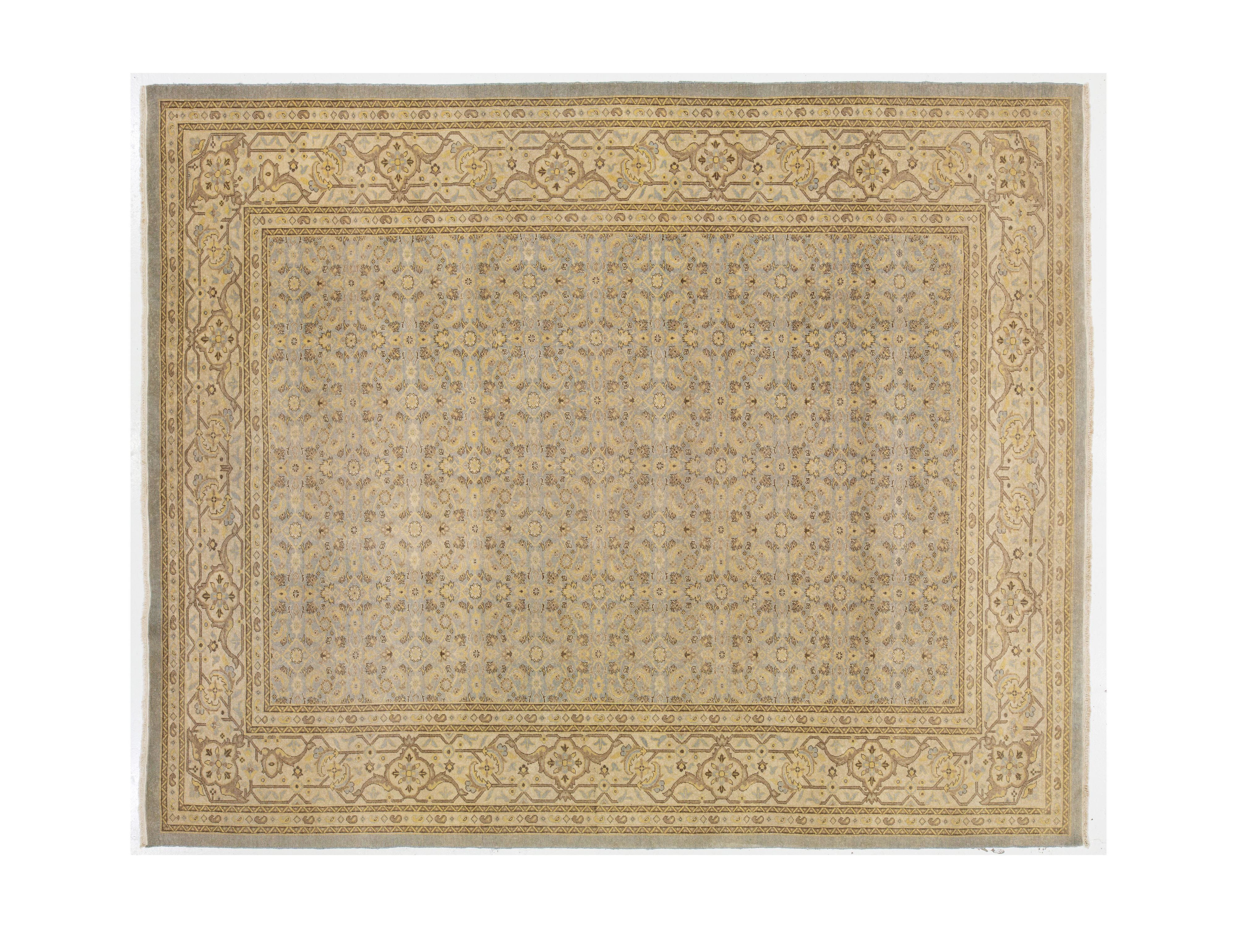 Modern Tabriz Wool Rug 10 X 12